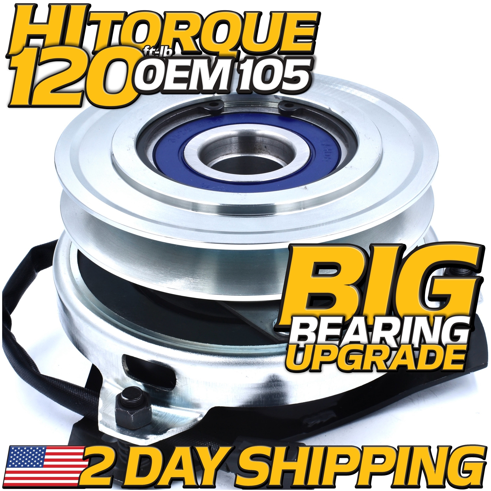 HiTorq 120ftlb (OEM 105) BIGBearing Billet Pulley PTO Clutch for Warner 5215-51 HiTorq 120ftlb (OEM 105) BIGBearing Billet Pulley PTO Clutch for Warner 5215-51