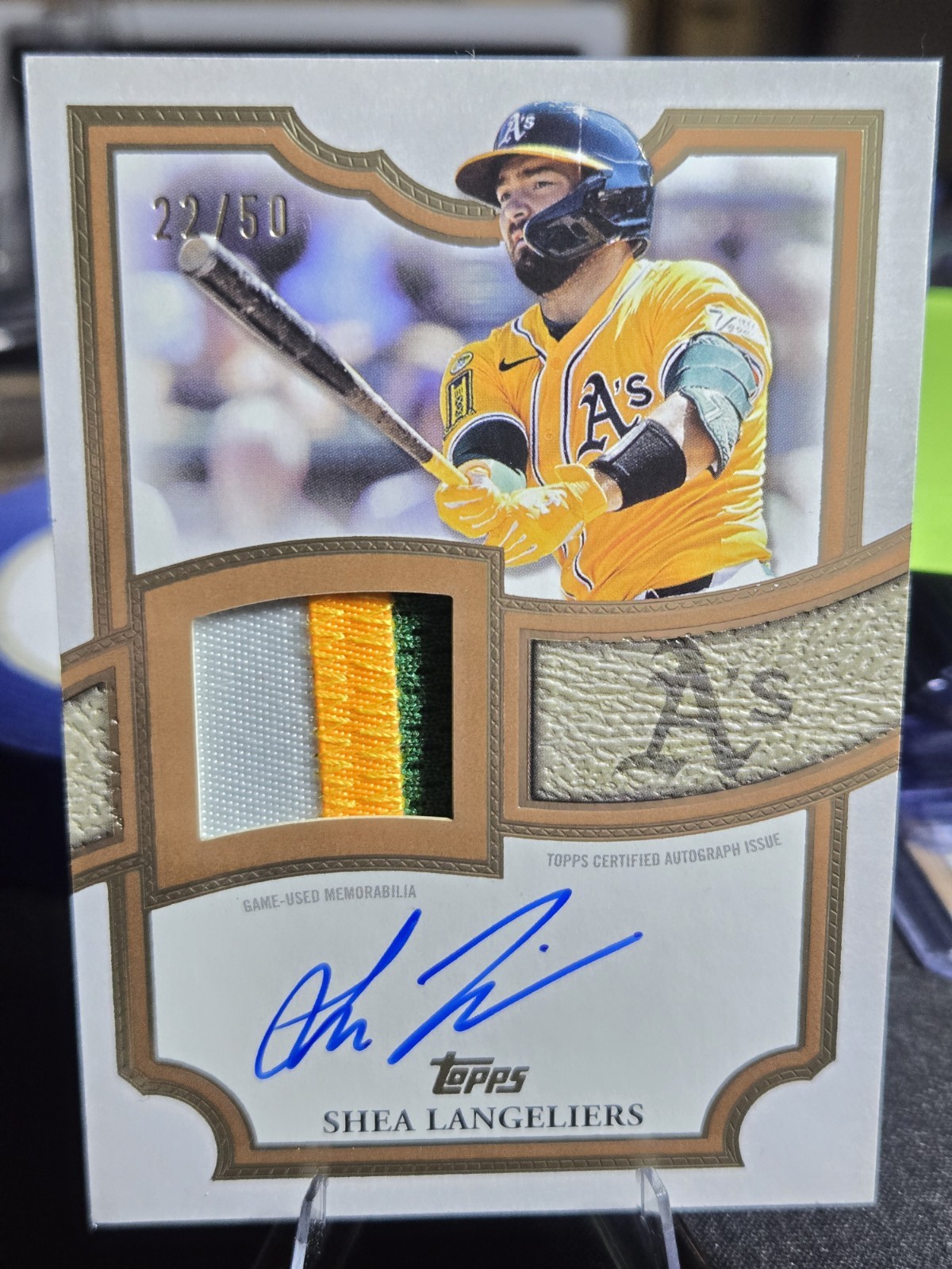 Shea Langeliers 2026 Topps Flagship #/50 Gold Auto Patch