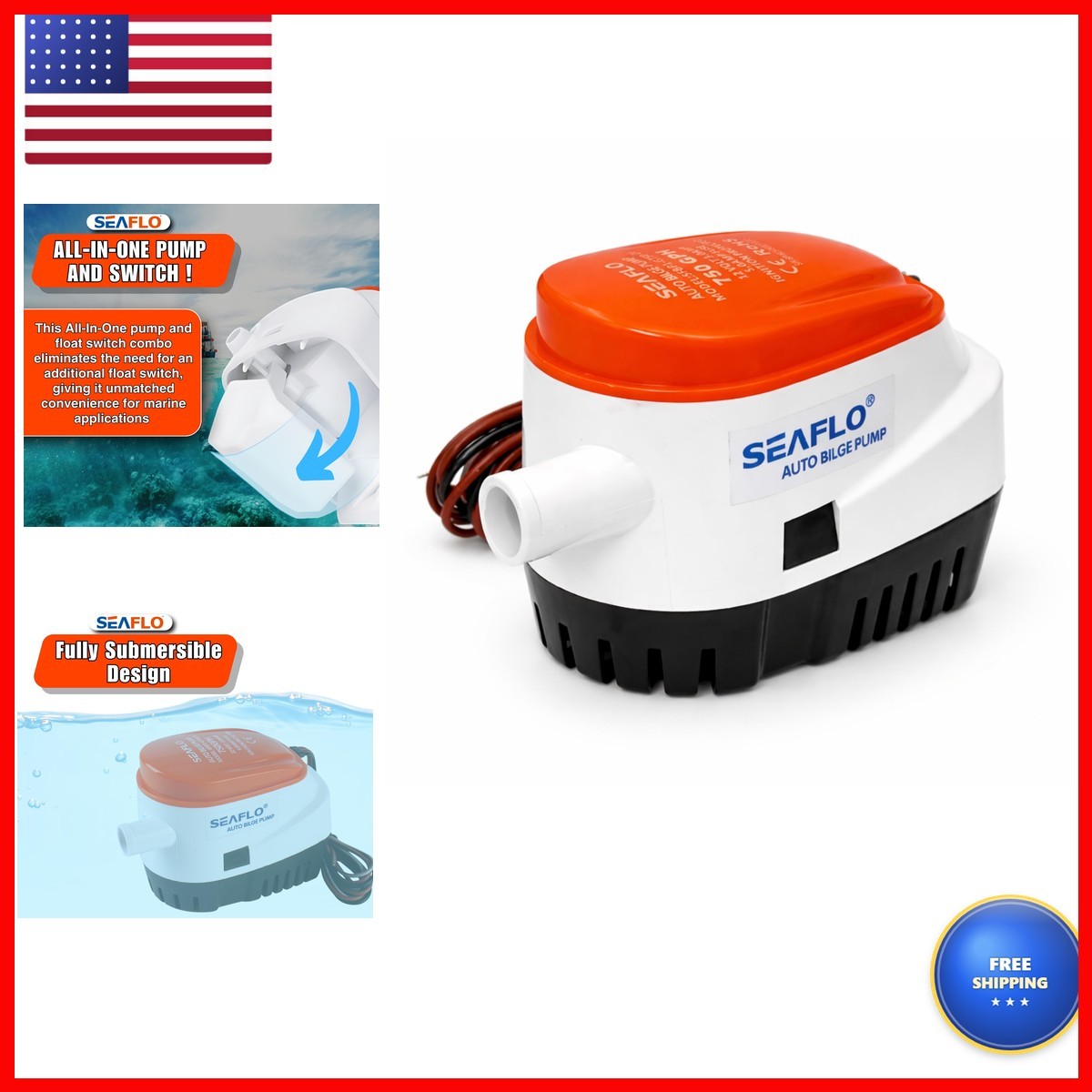 SEAFLO 06 Series 750GPH 12V 3/4\