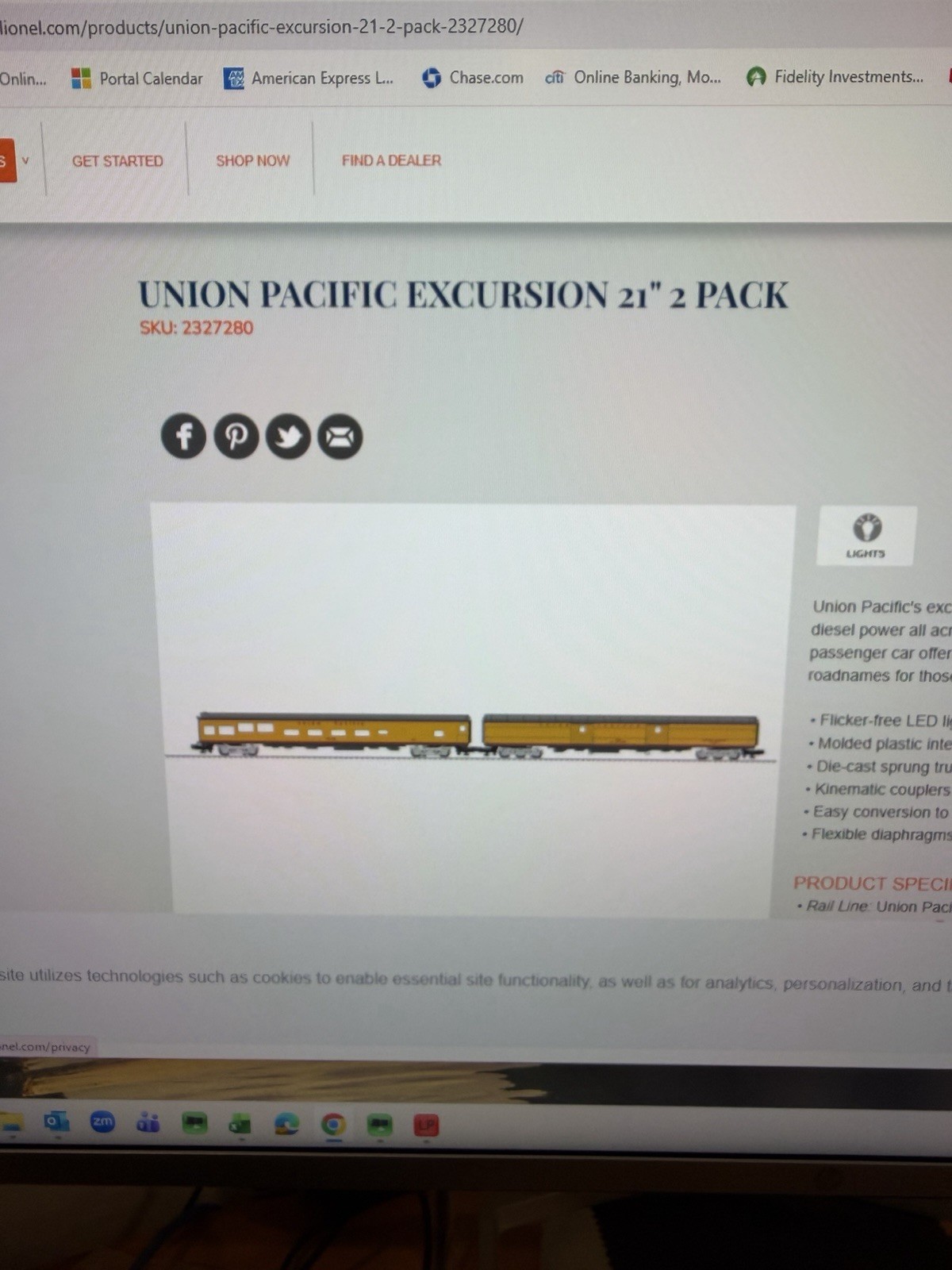 Lionel Union Pacific Excursion 21 Inch 2 Pack Idaho & Art Lockman 2327280 Sealed