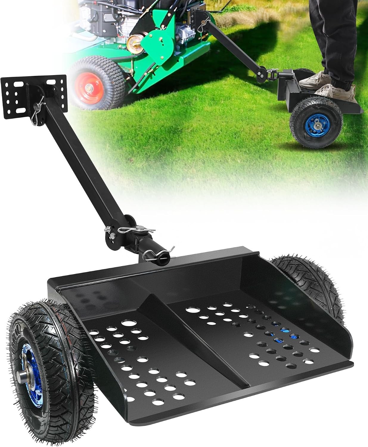 Walk Behind for Mower Sulky, Two Wheels Lawn for Mower Sulky with 10