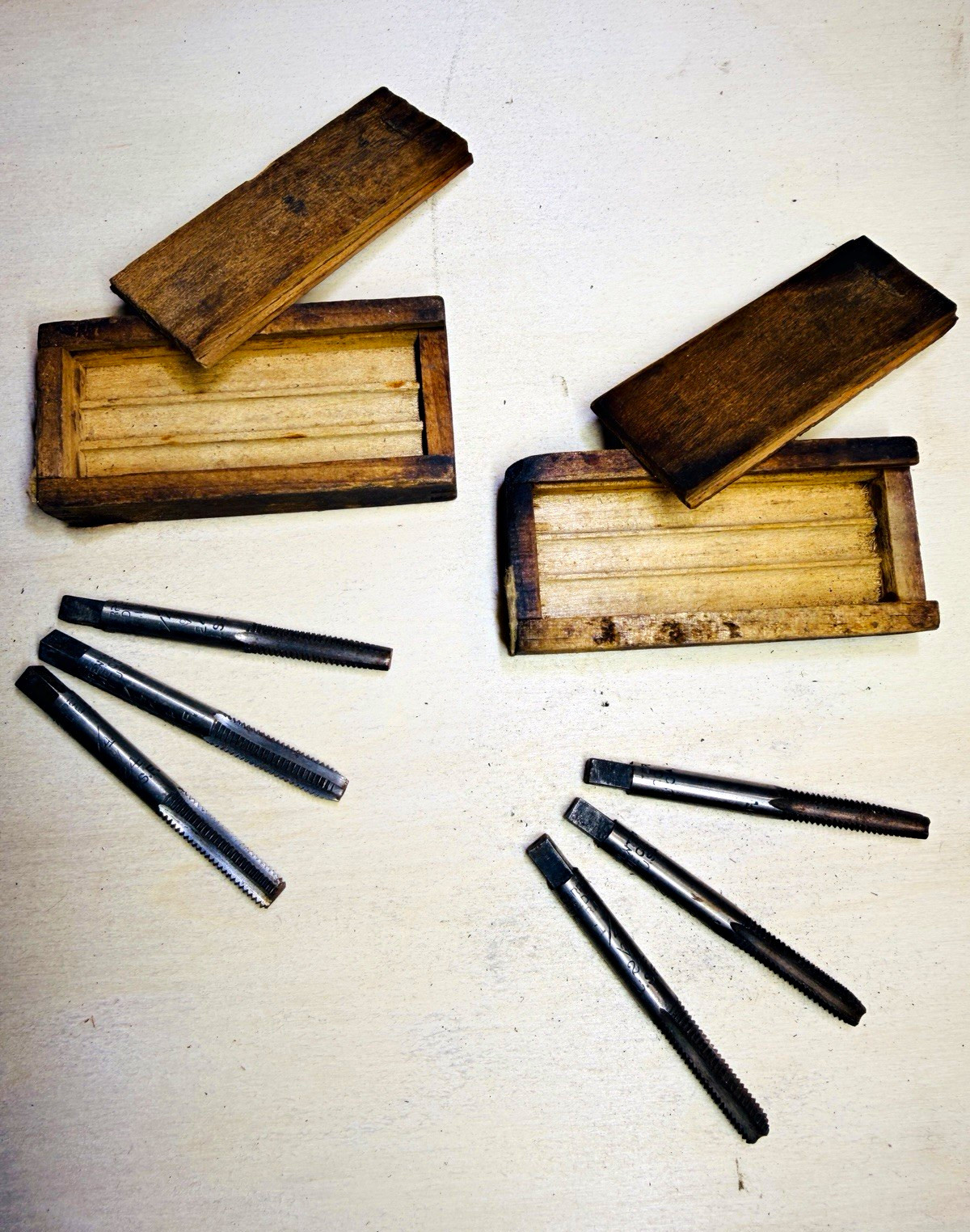 RARE Vintage 1920’s J.M. Carpenter 1/4-24 Tap sets (2 sets)