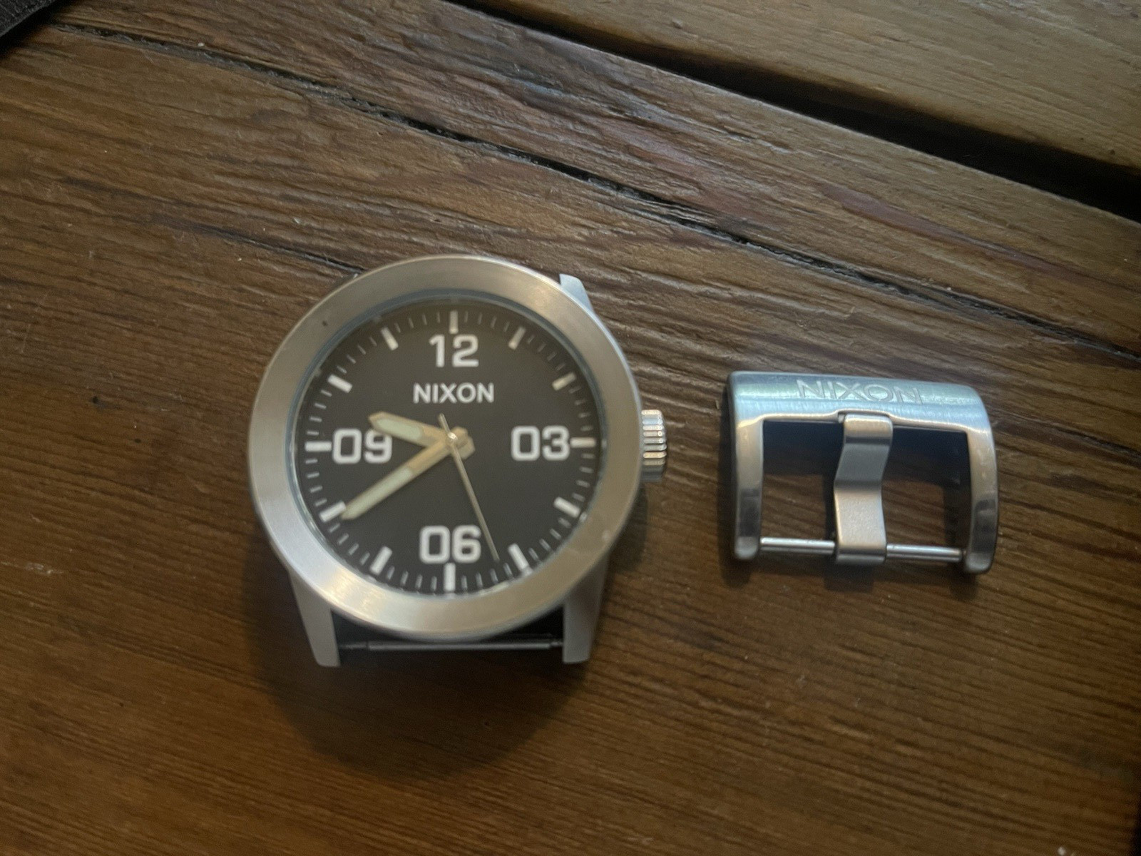 Nixon The Private Stainless Steel Men's Watch 42mm Black Dial 100M - New Battery