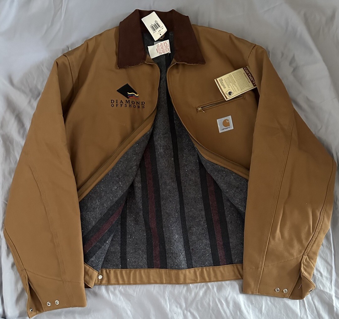 Vintage New Deadstock Carhartt JO1 BRN Detroit Blanket Lined Jacket 50 Tall Vintage New Deadstock Carhartt JO1 BRN Detroit Blanket Lined Jacket 50 Tall