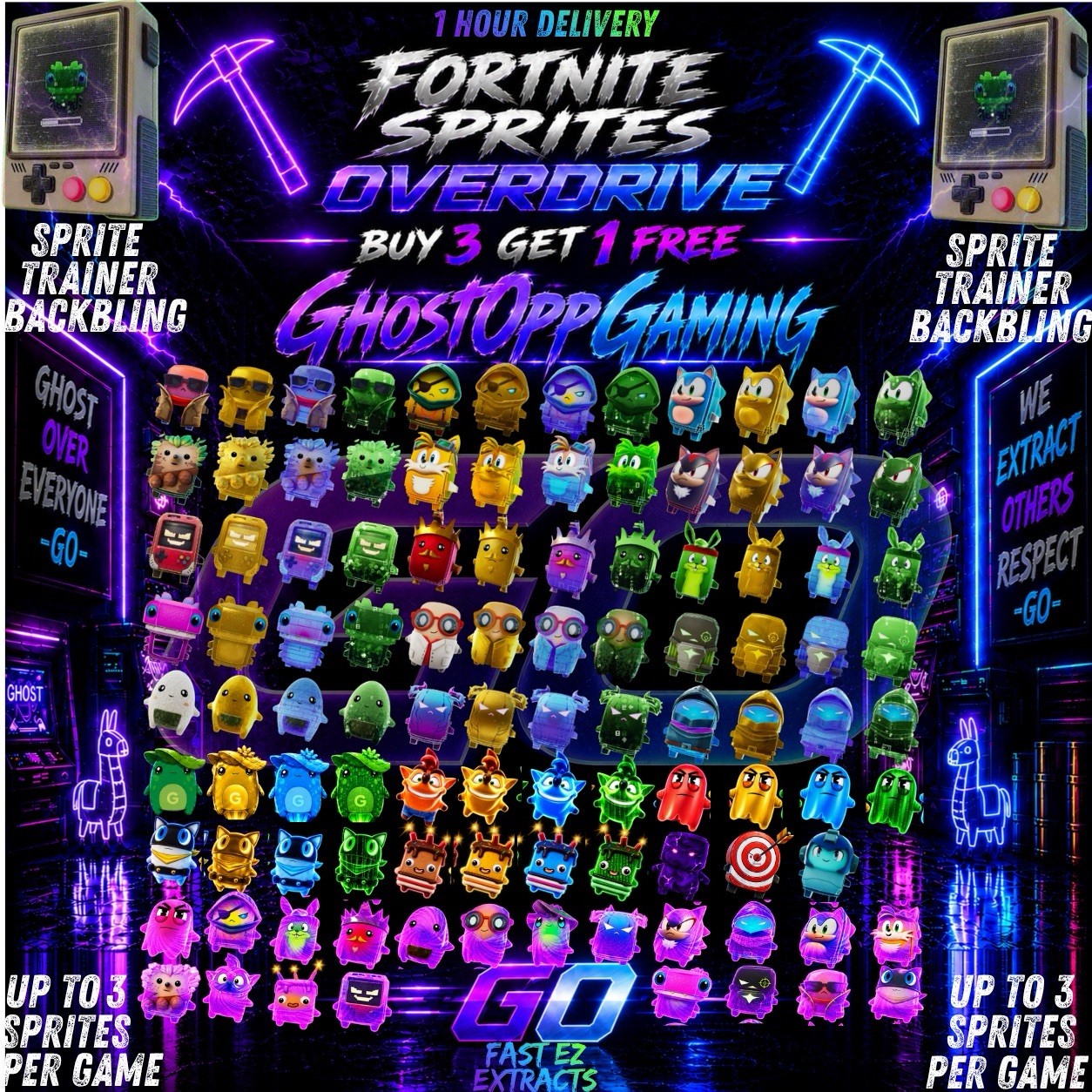 Fortnite Sprites ( All Available ) Buy 3 Get 1 FREE Fast 15 Min Delivery
