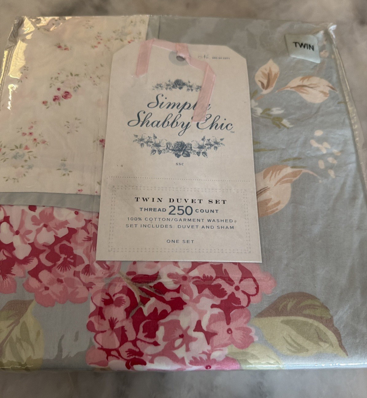 RACHEL ASHWELL Simply Shabby Chic TWIN Duvet Set Hydrangea Blue Pink NEW RACHEL ASHWELL Simply Shabby Chic TWIN Duvet Set Hydrangea Blue Pink NEW