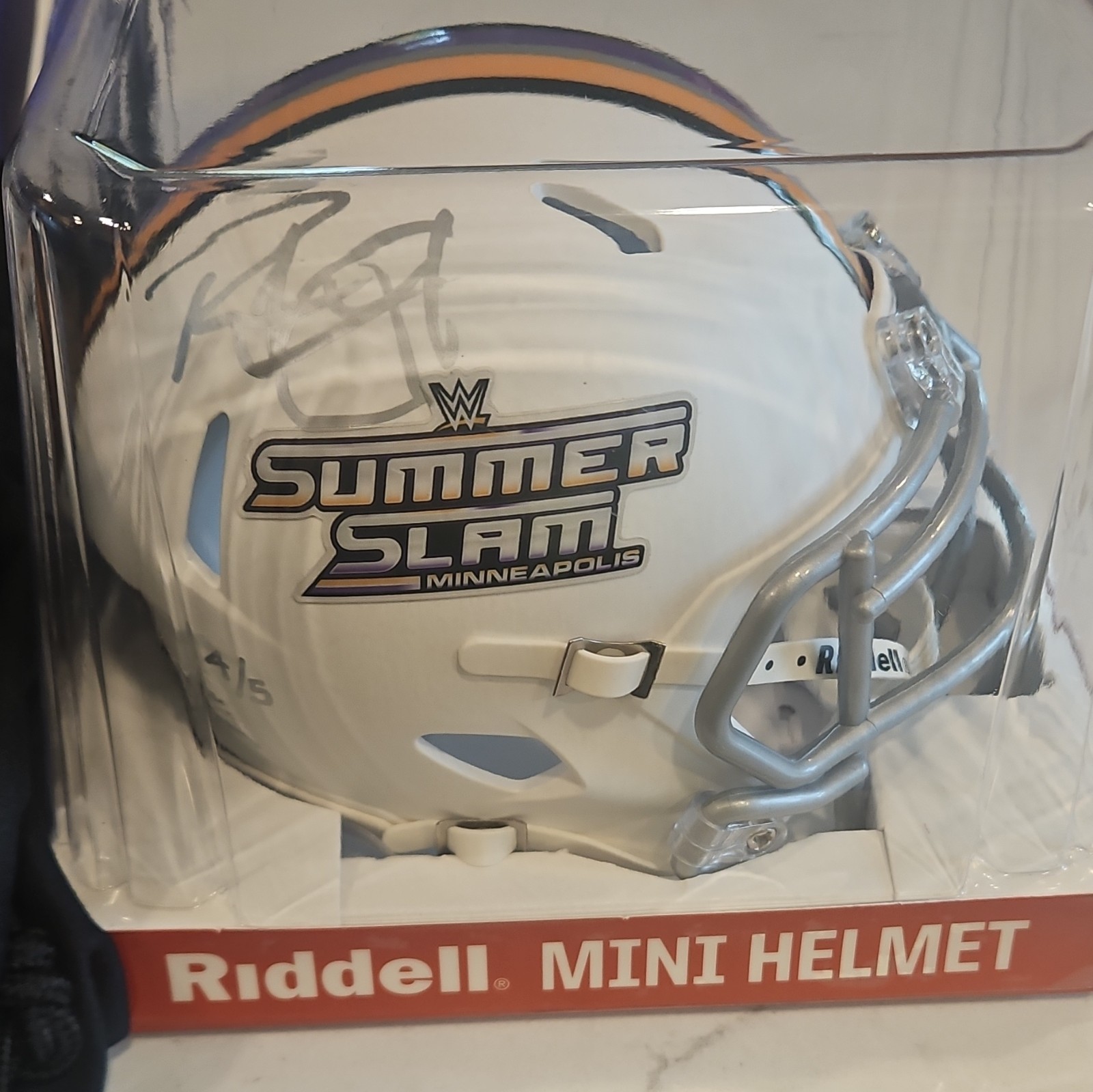 Randy Orton WWE SummerSlam Minneapolis Signed Mini Helmet Fanatics Authentic  /5