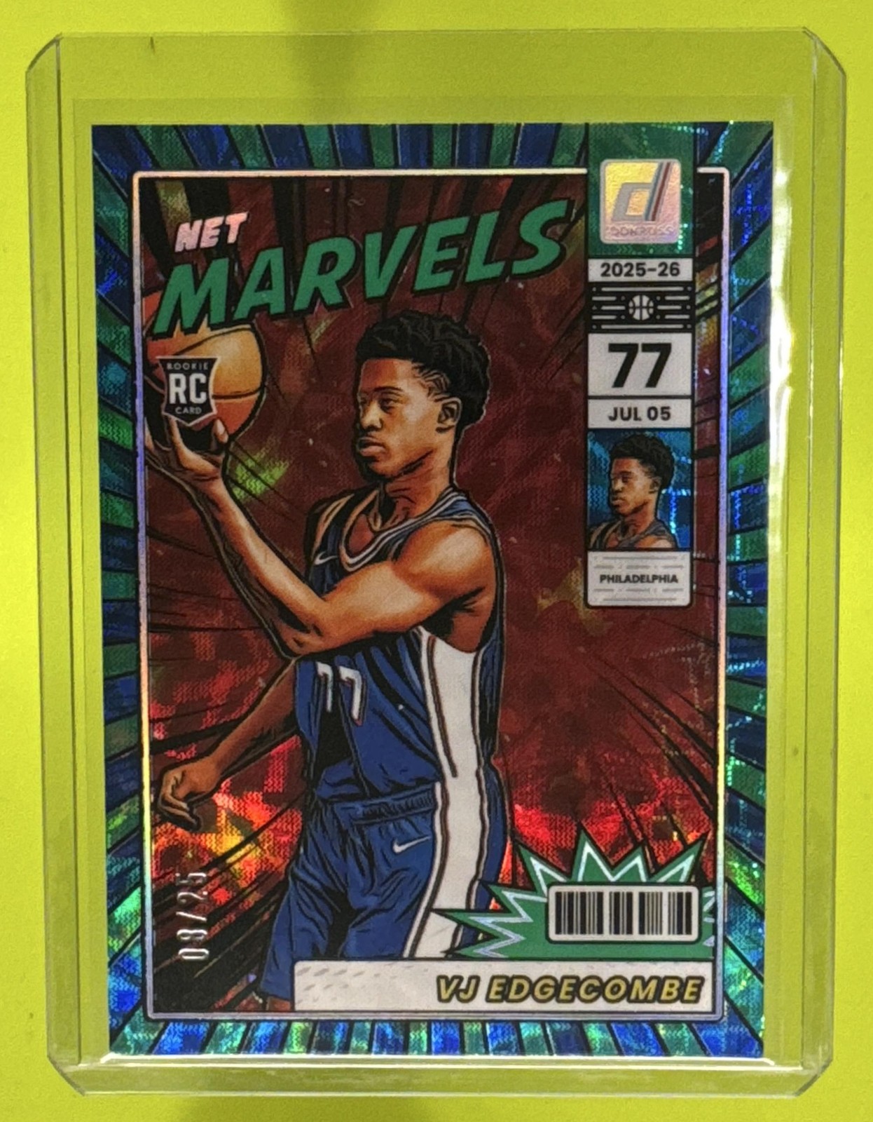 2025-26 Panini Donruss VJ Edgecombe Scope NET MARVELS /25 RC Rookie 76ers B16 2025-26 Panini Donruss VJ Edgecombe Scope NET MARVELS /25 RC Rookie 76ers B16