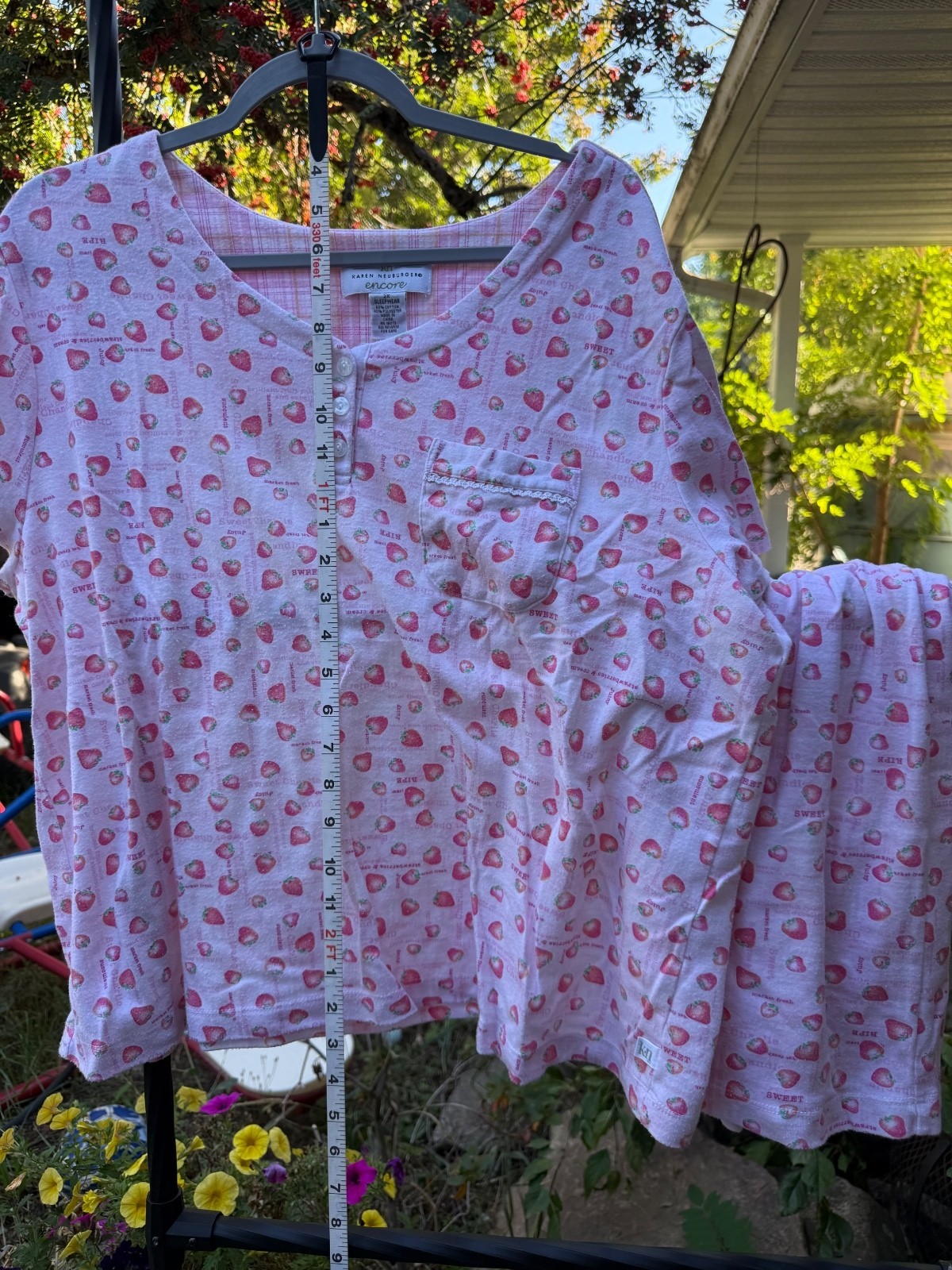 Karen Neuburger Encore 2X Sleepwear Set Pink and White Cotton Blend