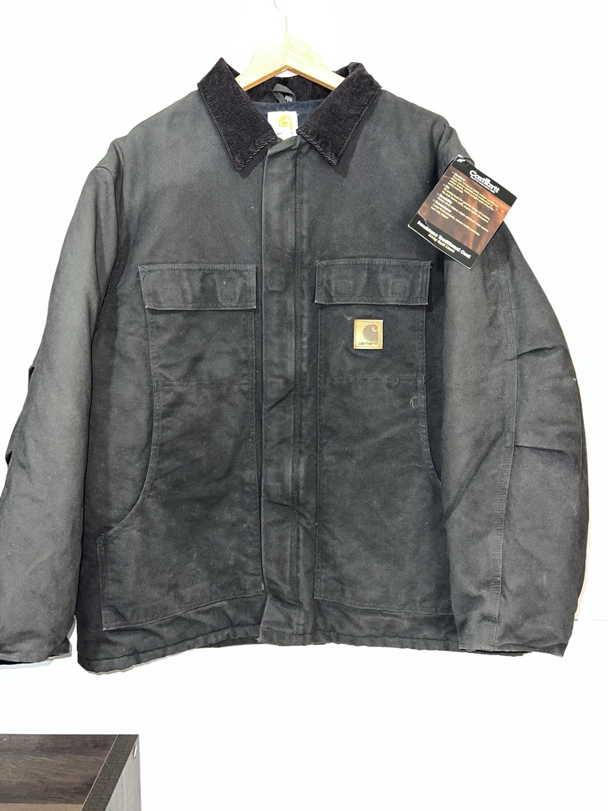 DEADSTOCK 2008 Y2K CARHARTT QUILTED LINED SANDSTONE C26 BLK WORK JACKET XL