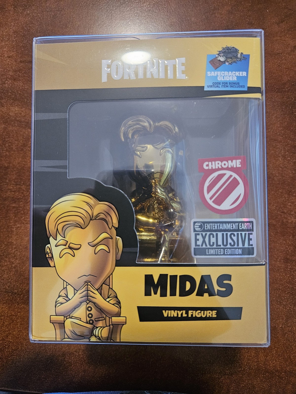 Youtooz Fortnite Midas Gold Chrome Figure LE 333 EE Entertainment Earth Excl NEW