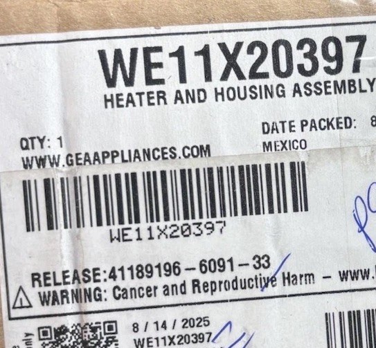 Genuine OEM GE Dryer Heating Element WE11X20397 Genuine OEM GE Dryer Heating Element WE11X20397
