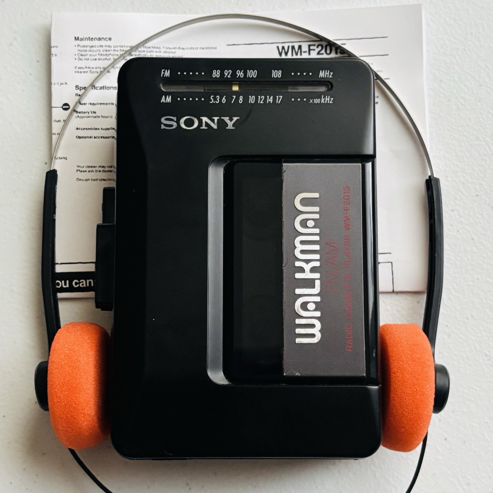 🔥 Sony Walkman WM-F2015 Cassette Tape Player Radio AM/FM - NEW BELTS - Serviced
