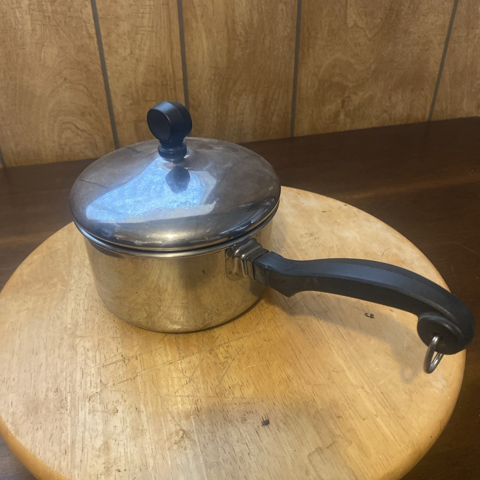 Vintage Farberware 1 Qt Saucepan with Lid Stainless Aluminum Clad USA