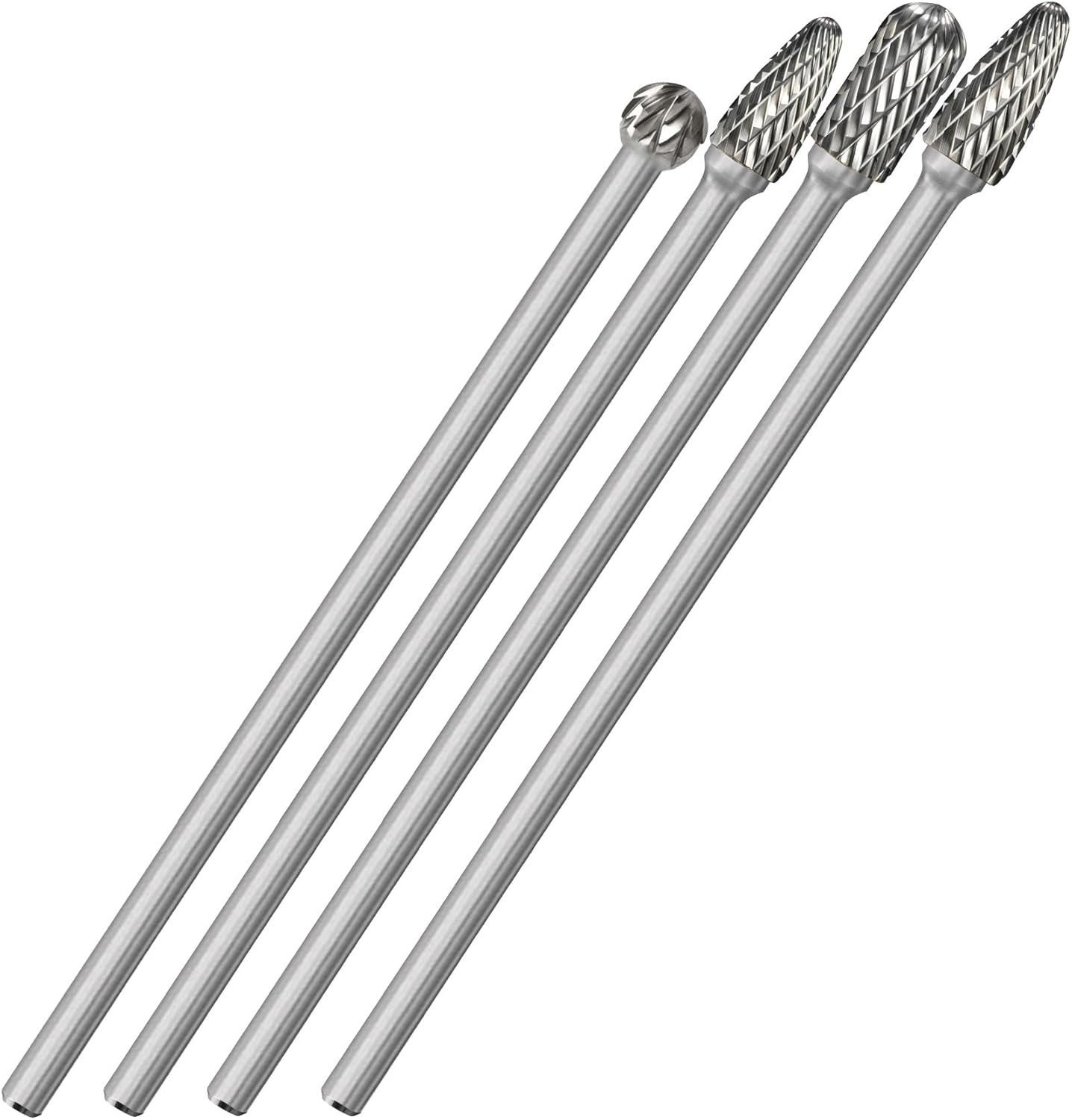 New 4Pcs Long Carbide Burr Set 1/4 New 4Pcs Long Carbide Burr Set 1/4