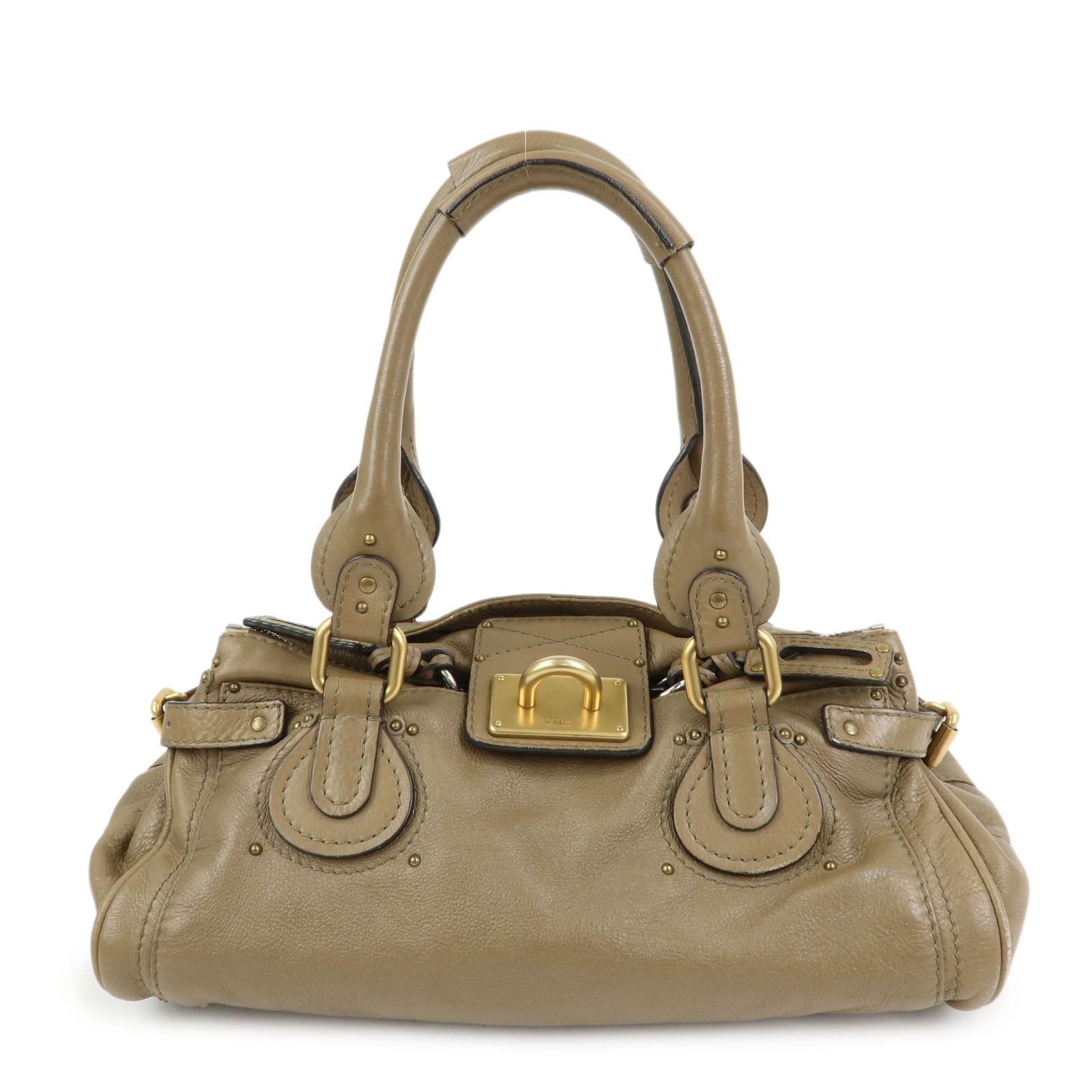 Chloe Paddington Leather Hand Bag Boston Bag Brown Authentic Used F/S