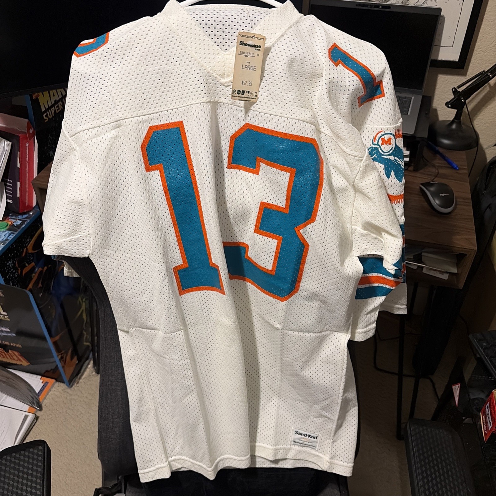 NEW MacGregor Sandknit DAN MARINO Miami Dolphins Authentic NFL Jersey Large Tags
