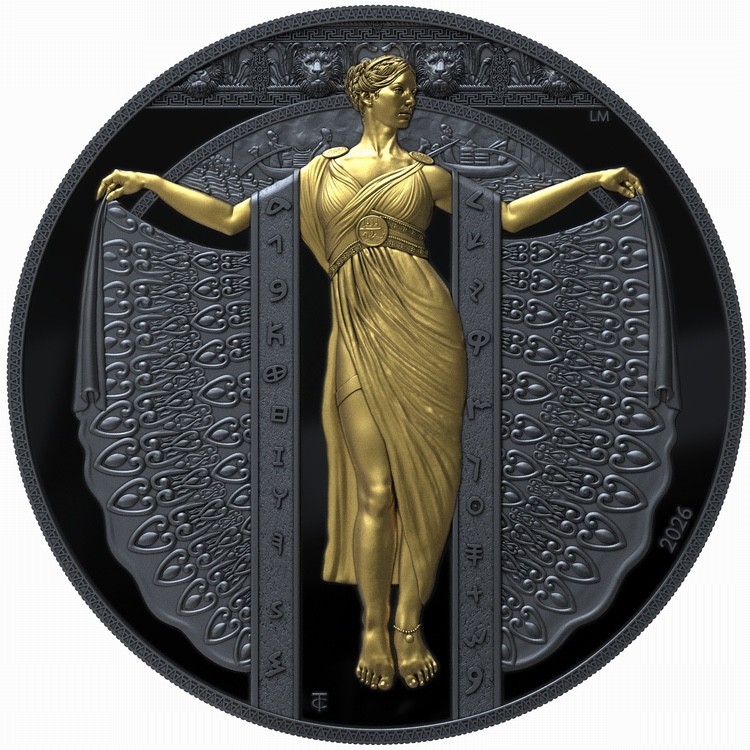 Liberia 2026 PHOENICIA  $20 1 Oz Pure Gilded Silver Black Proof HIGH RELIEF
