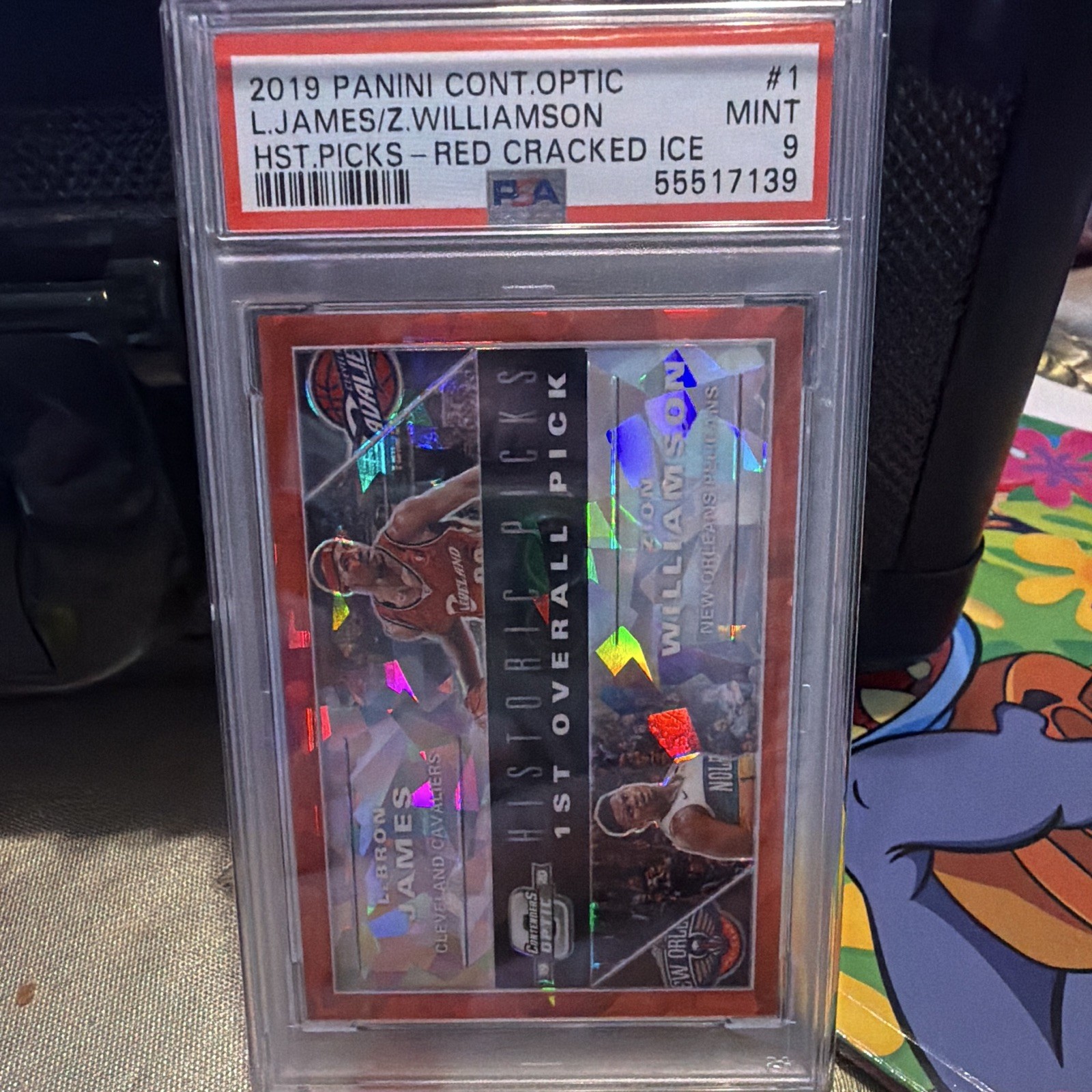 Panini 2019-20 Contenders Optic Historic Picks Red Cracked Ice #1 PSA 9