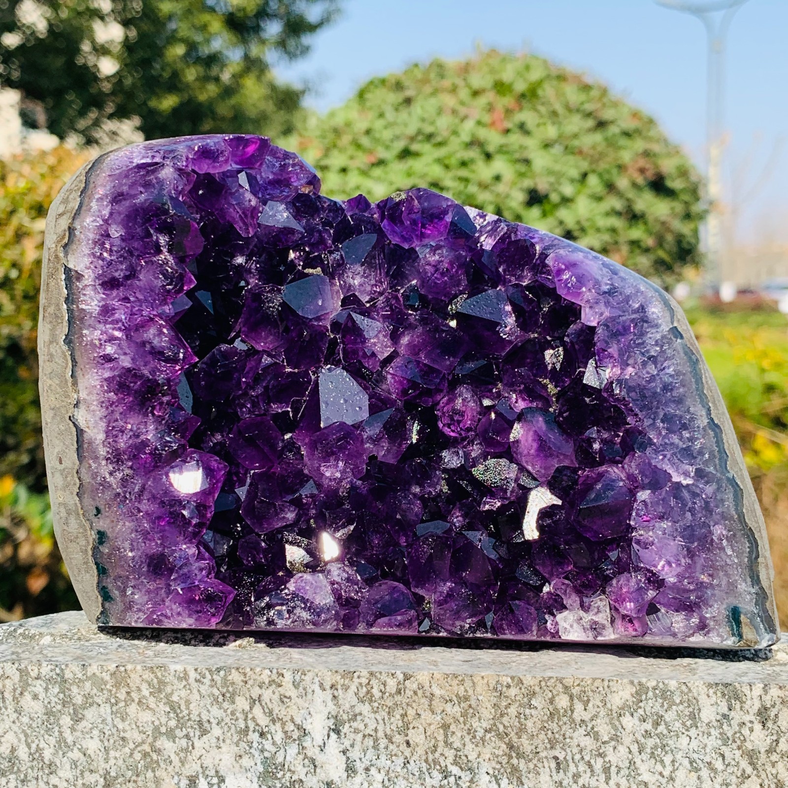 2.55LB Natural Amethyst geode quartz cluster crystal specimen Healing