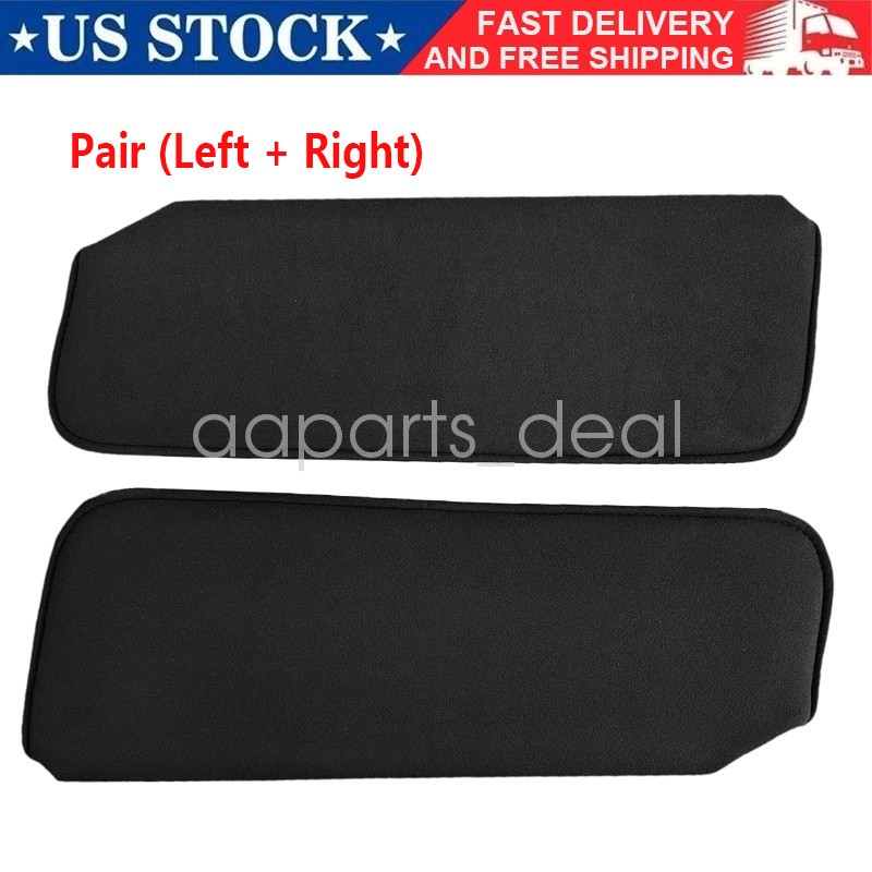Pair Sun Visors Black Replace For 88-98 Chevy Silverado GMC Sierra Pickup Truck