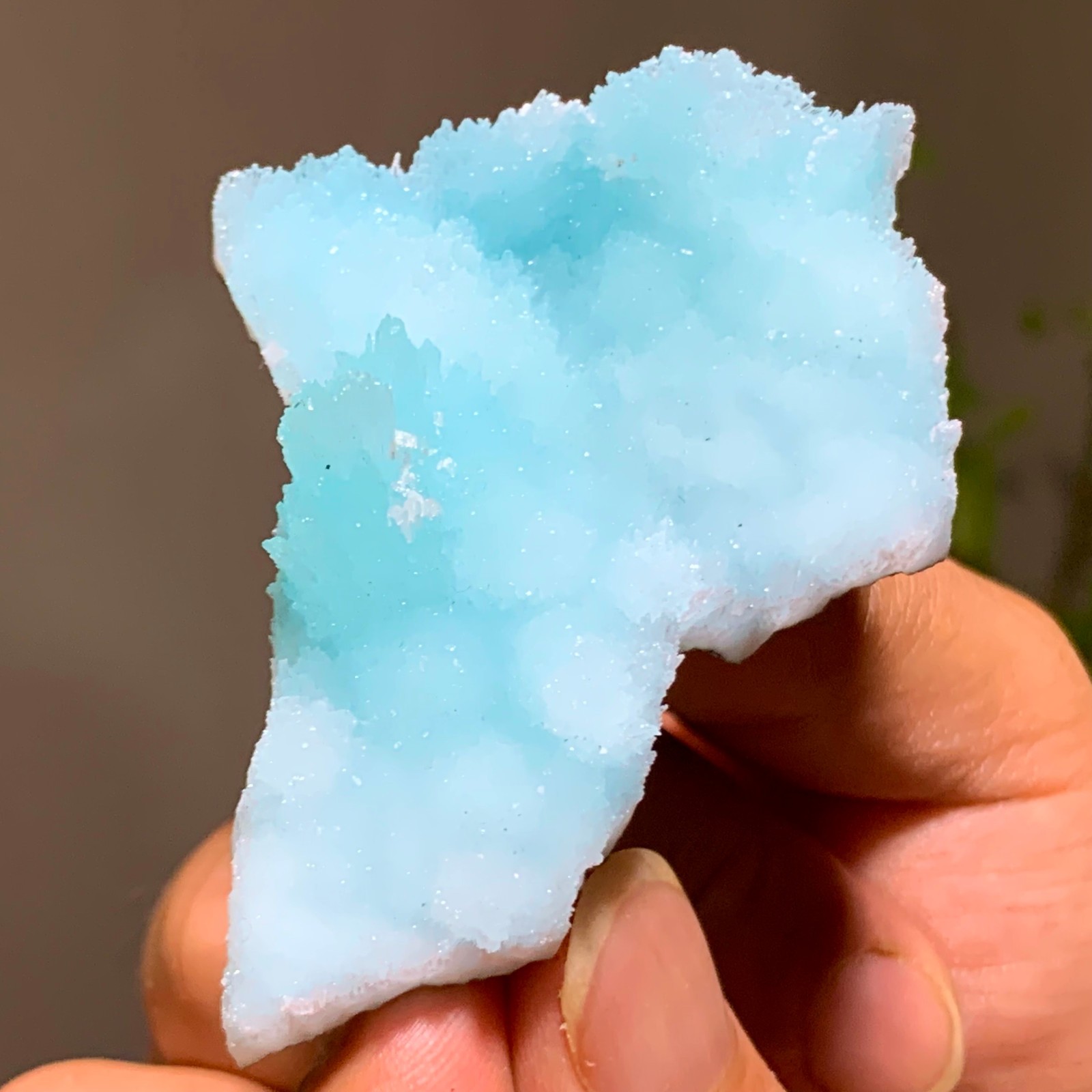 48G Natural blue texture stone crystal,Heteropolar of Chinese blue aragonite