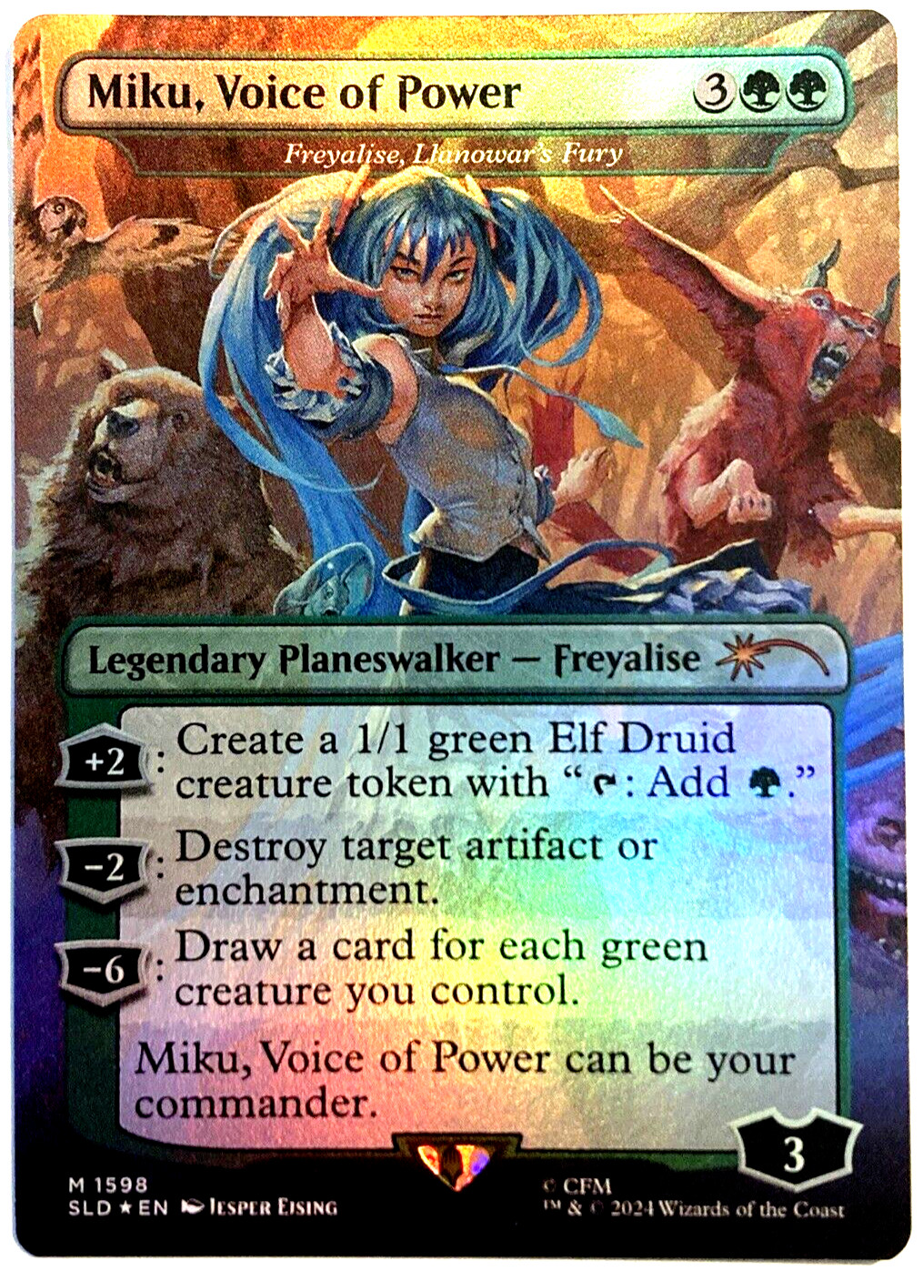 MTG Miku, Voice of Power RAINBOW FOIL Secret Lair x Hatsune Miku 1598 NM