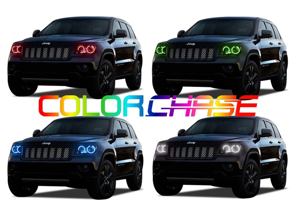 Color Chasing LED Headlight Flow Halo kit for Jeep Grand Cherokee 11-13