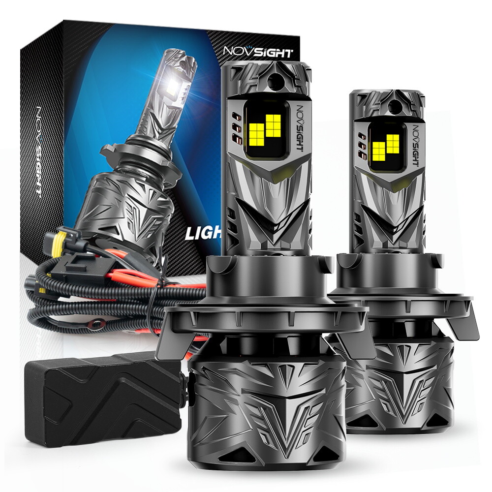NOVSIGHT 2x H13 9008 LED Headlight Bulbs 250W 80000LM High/Low Beam Super Bright