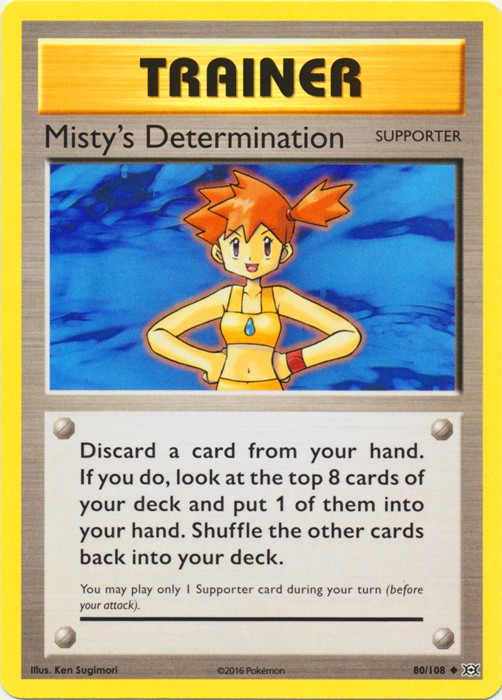 Misty's Determination - 80/108 - Uncommon (Mp) XY Evolutions - Trainer - Support
