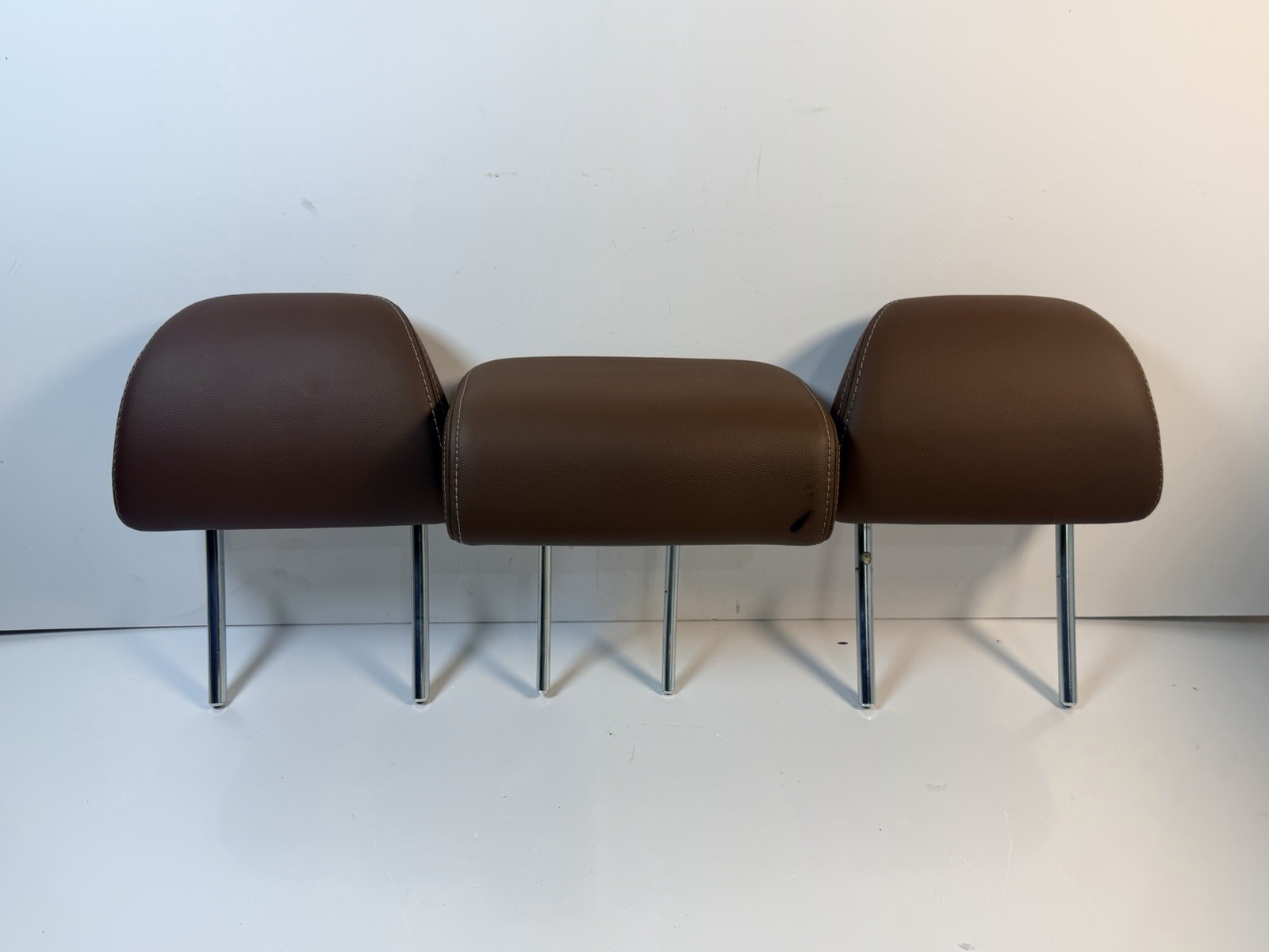 2015-2019 Subaru Outback Rear 2nd Row Headrests. Set Of 3. Brown Leather. OEM