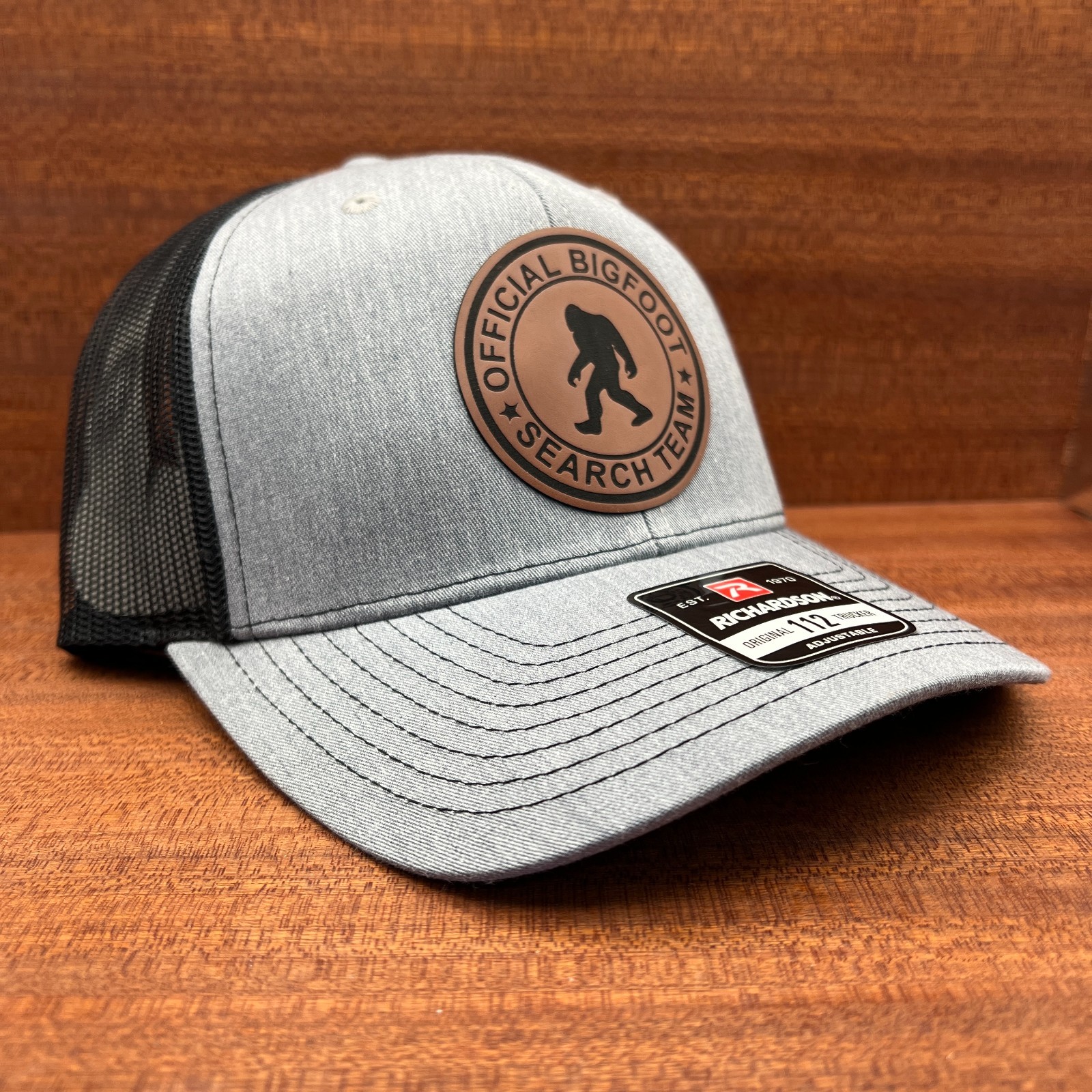 Official Bigfoot Search Team Leather Patch Hat Richardson 112 Snapback Official Bigfoot Search Team Leather Patch Hat Richardson 112 Snapback