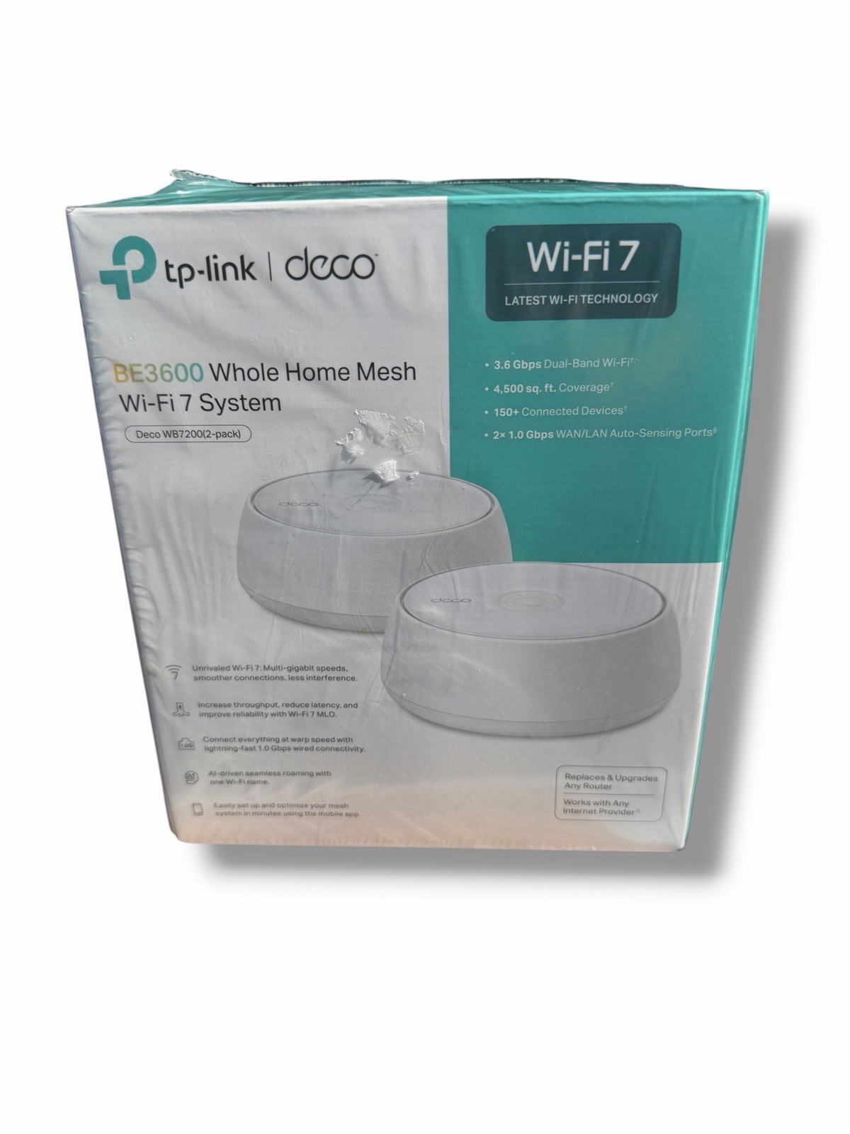 New TP-Link Deco WB7200 (2-Pack) Whole Home Mesh Wi-Fi 7 System BE3600 New TP-Link Deco WB7200 (2-Pack) Whole Home Mesh Wi-Fi 7 System BE3600
