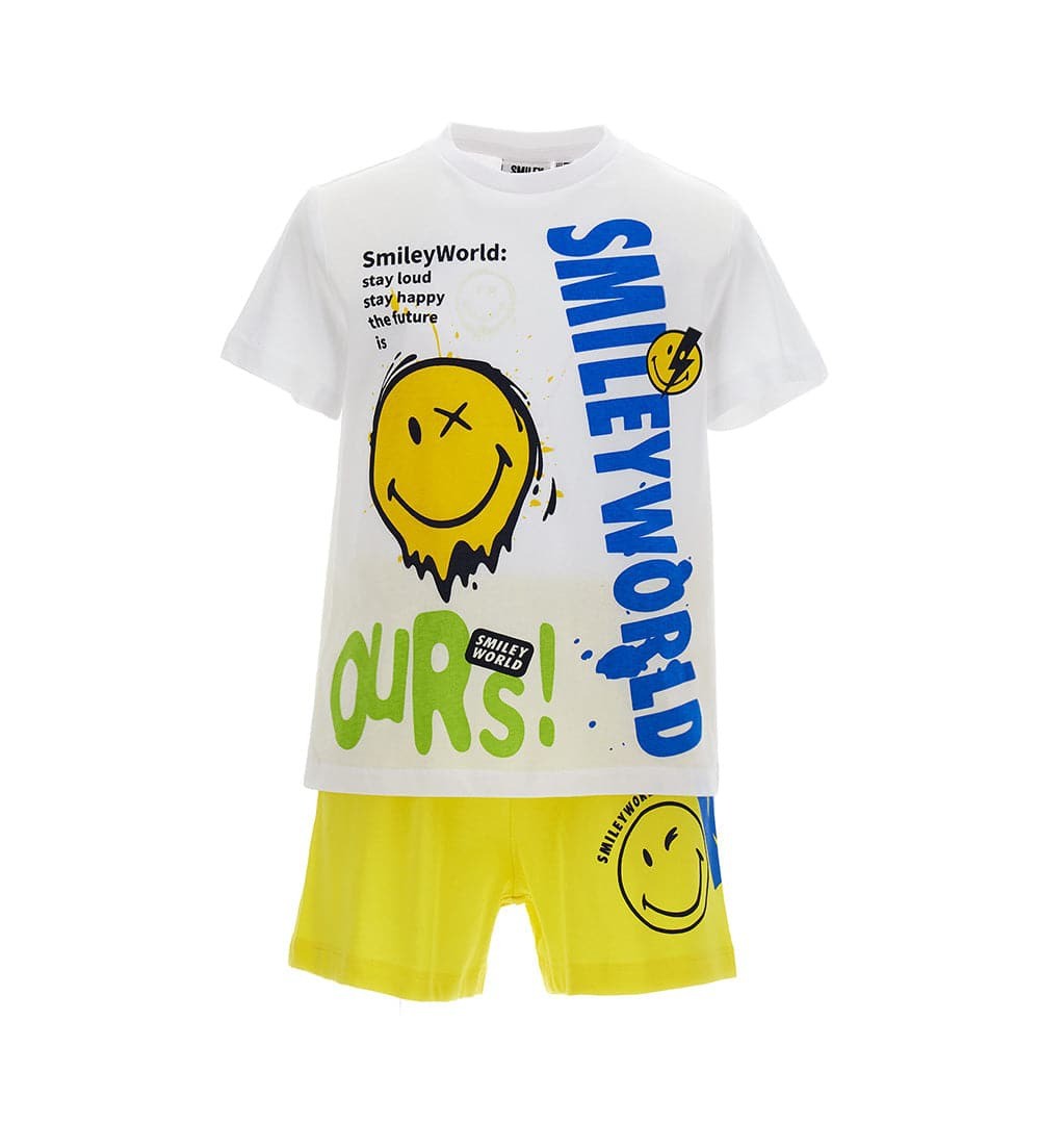 NIGHT BLISS SMILING FACE BOYS SUMMER PAJAMAS SET