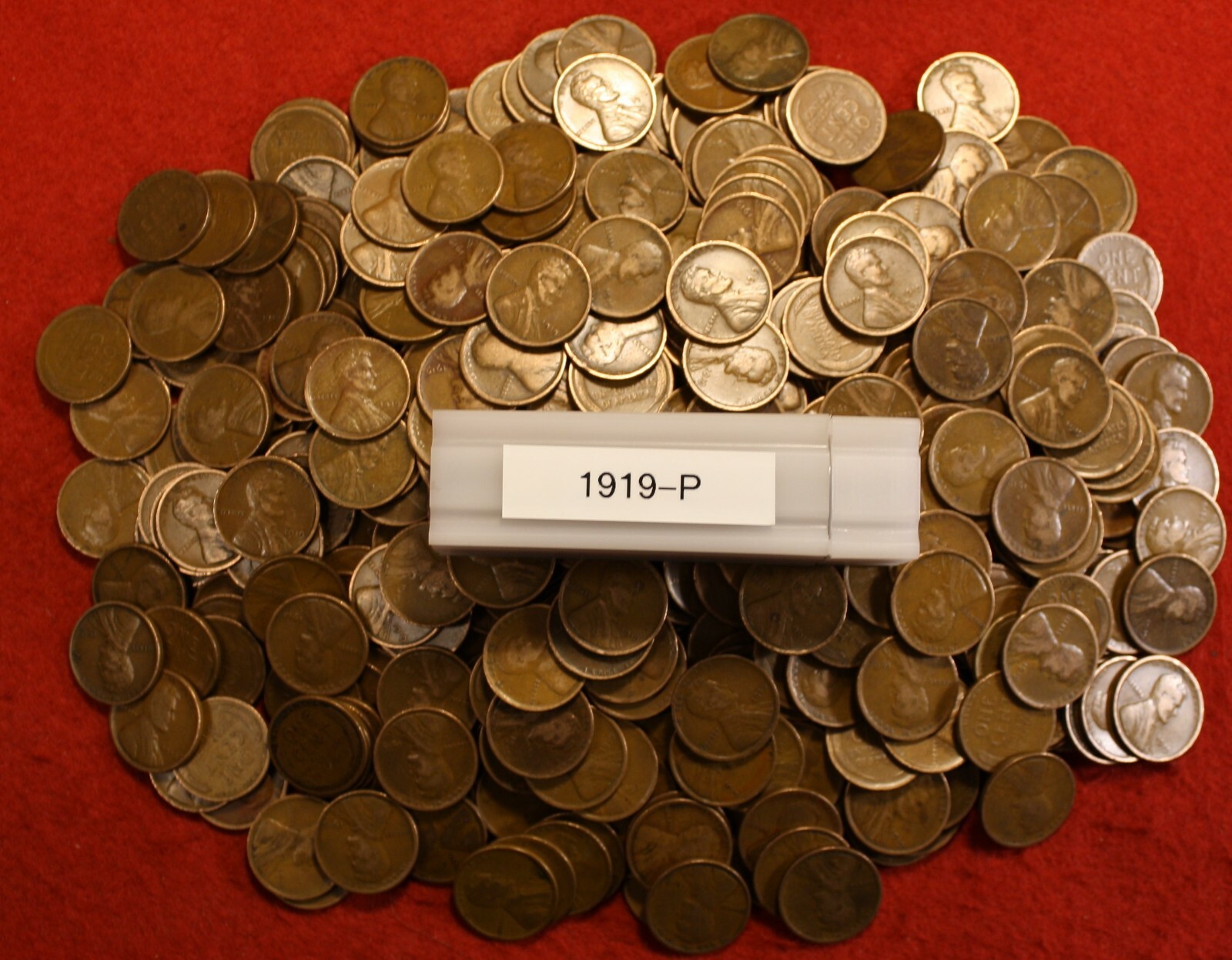 1919-P Lincoln Wheat Cent Penny 50 Coin rolls Circulated coins roll