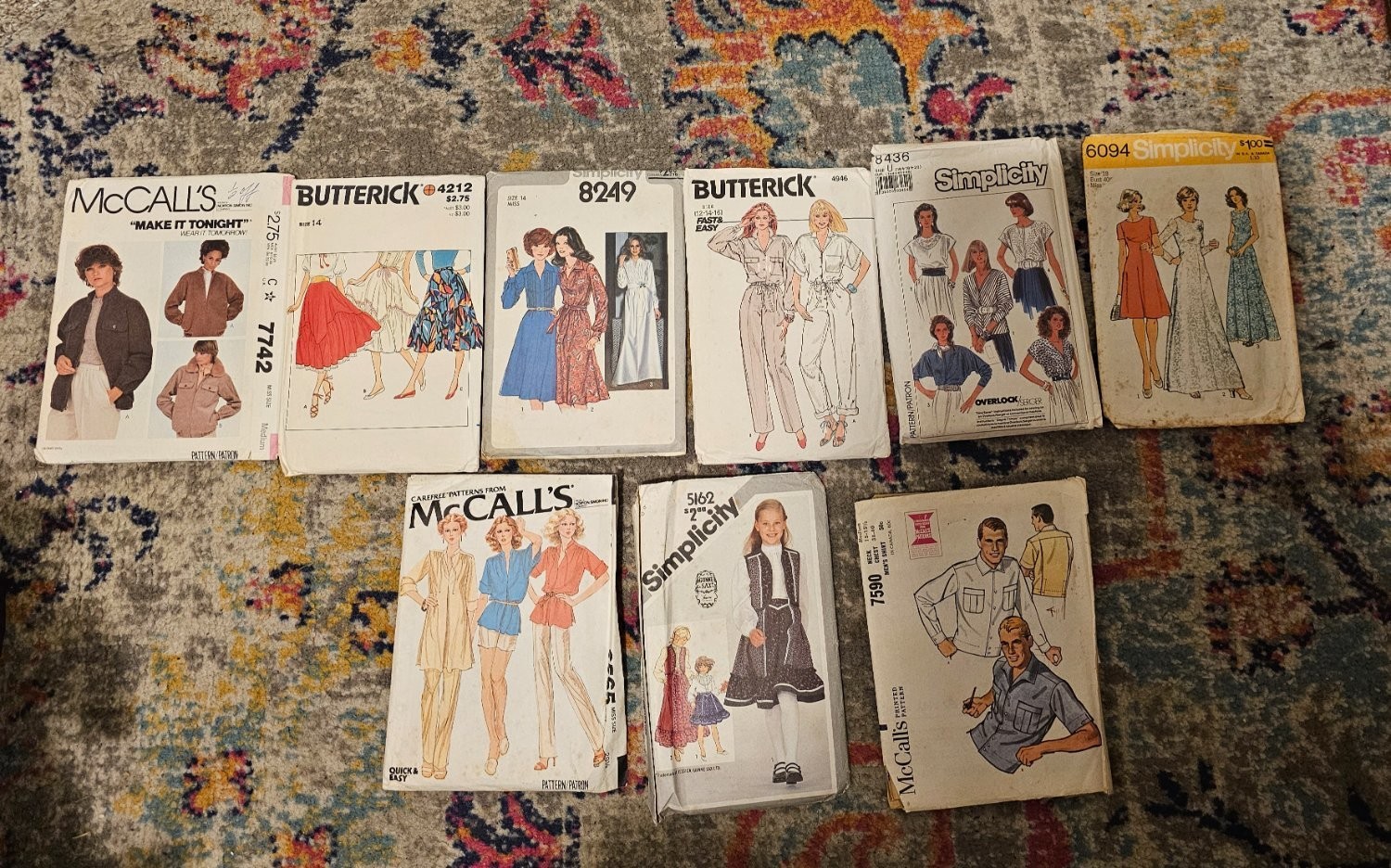 McCall's Simplicity Butterick Vintage Sewing Patterns Lot Wmn Men Child