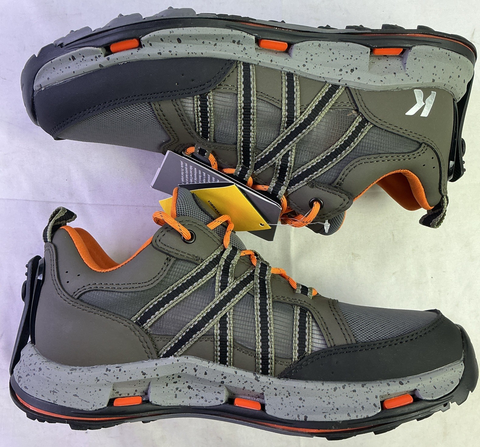 Korkers Men's All Axis Soft Toe Detachable Soles Hiking Shoes-Grey/Black-Sz. 9