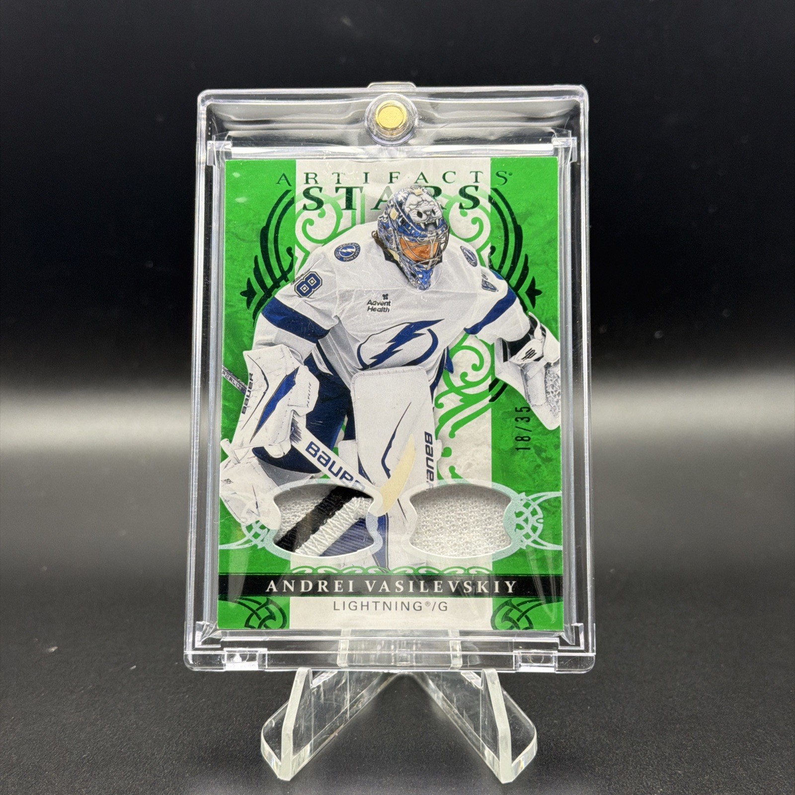 2026-27 UD Artifacts Hockey Andrei Vasilevskiy Material Green /35 Lightning