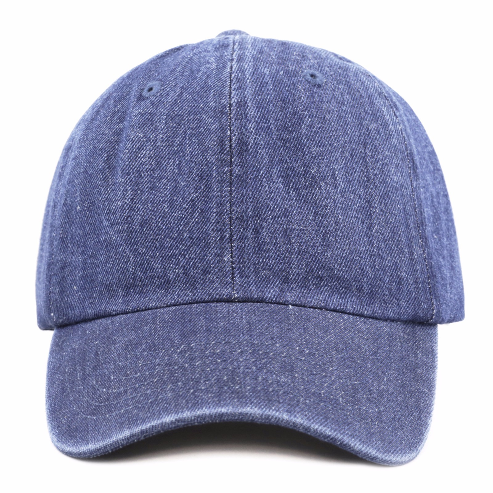 Cotton Hat - Kids Washed Cotton and Denim Low Profile Plain Baseball Cap