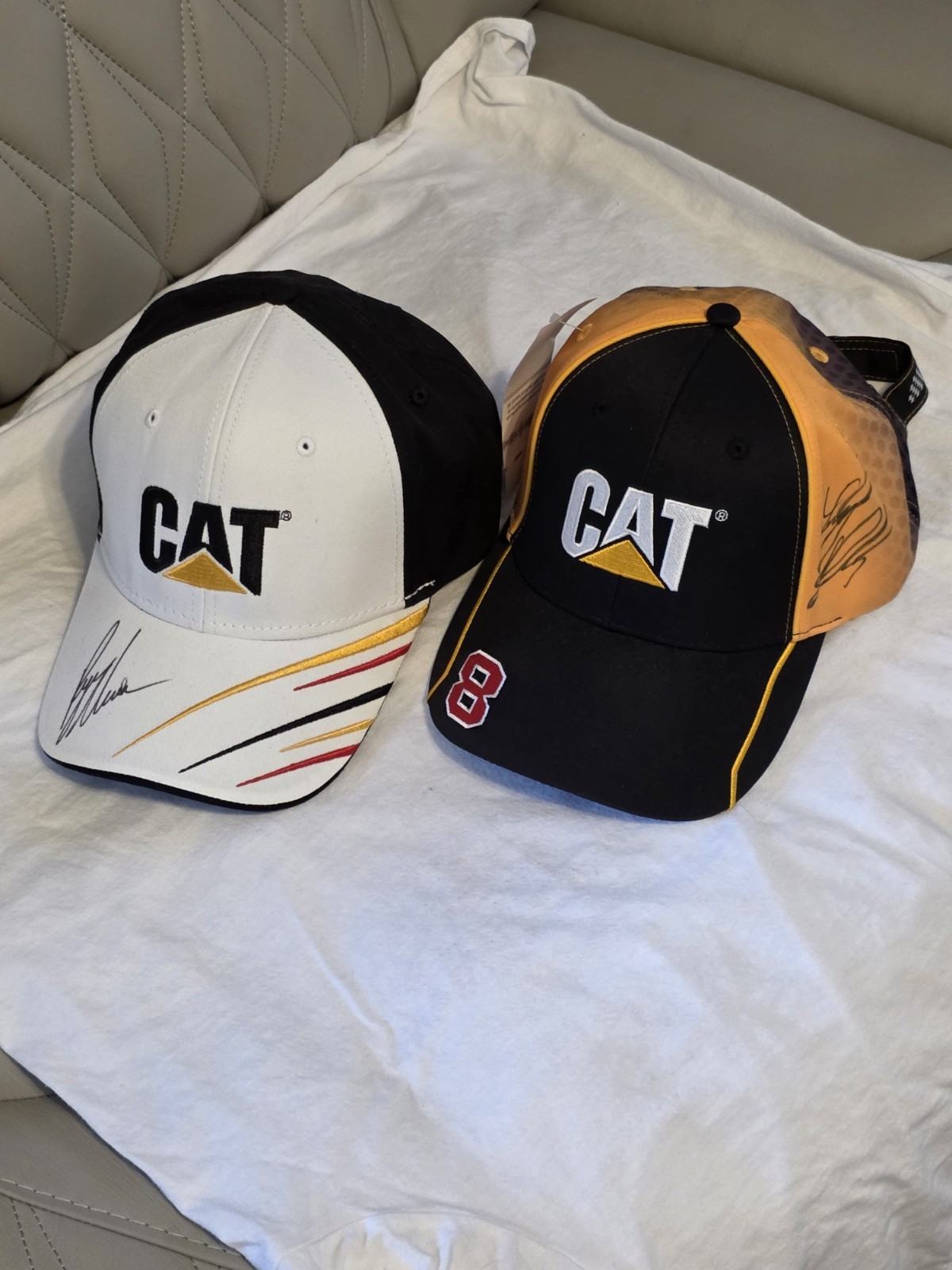 Cat Racing TYLER REDDICK #8 RYAN NEWMAN #31 SIGNED Hat  NASCAR Auto Caterpillar