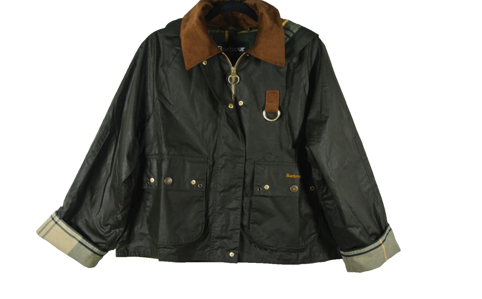 NWT, BARBOUR Women\'s Erma Wax Jacket in Archive Olive/Ancient Tartan 10  #WAX343