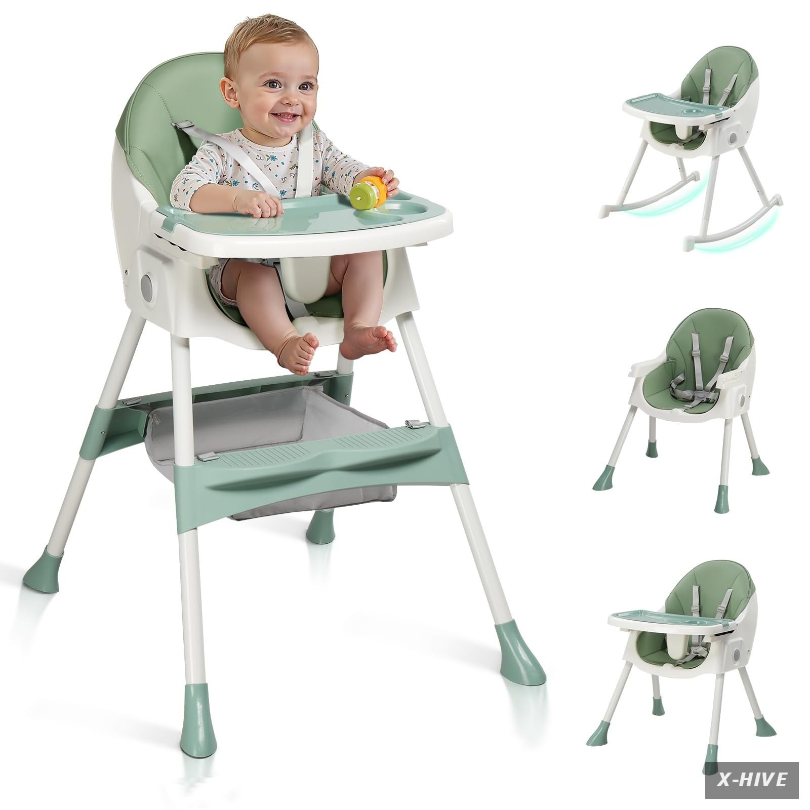 Ktaxon 6-in-1 Baby High Chair Travel Folding Highchair Feeding Rocking Seat