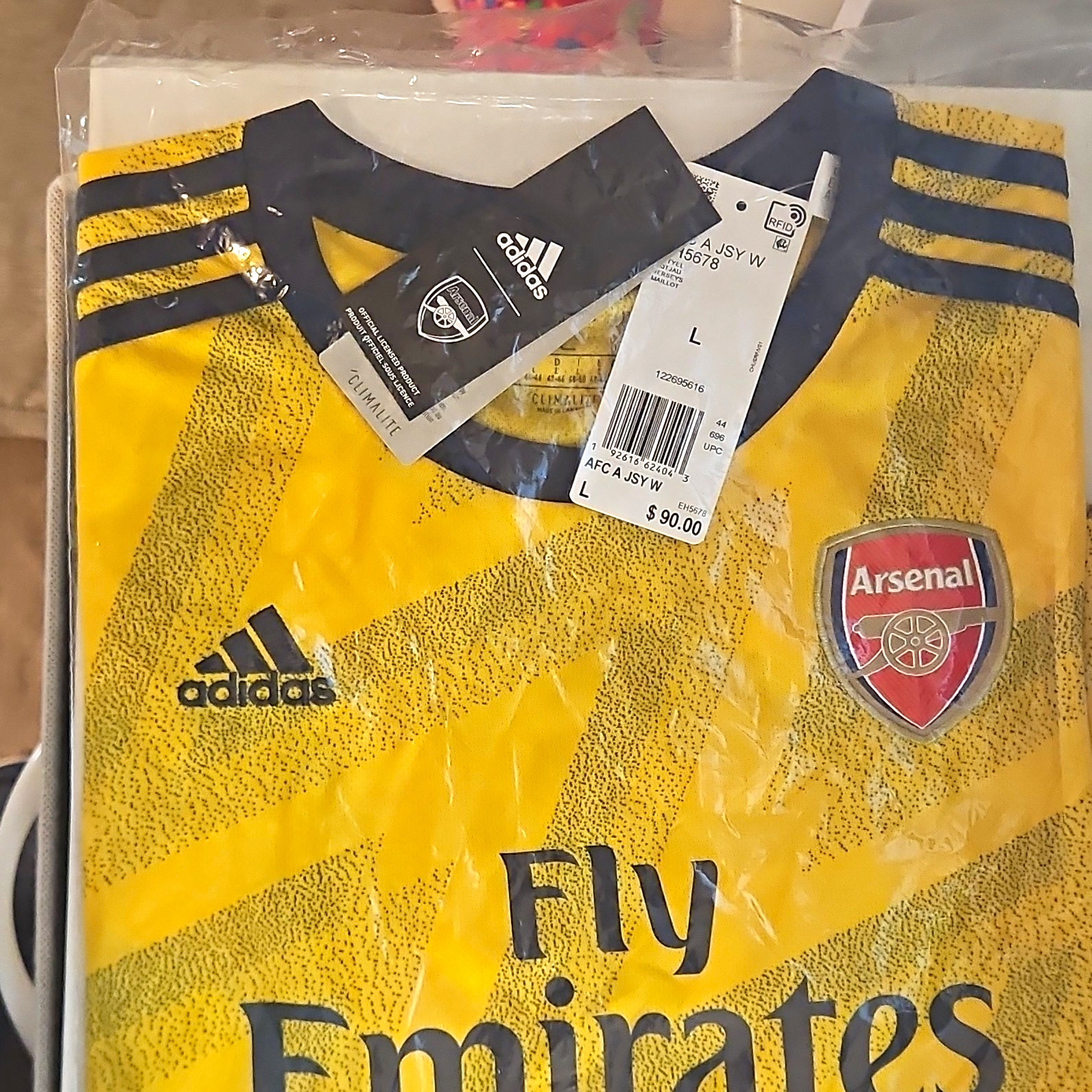 adidas Arsenal AFC Women’s Away Soccer Jersey Yellow/Blue Size L adidas Arsenal AFC Women’s Away Soccer Jersey Yellow/Blue Size L