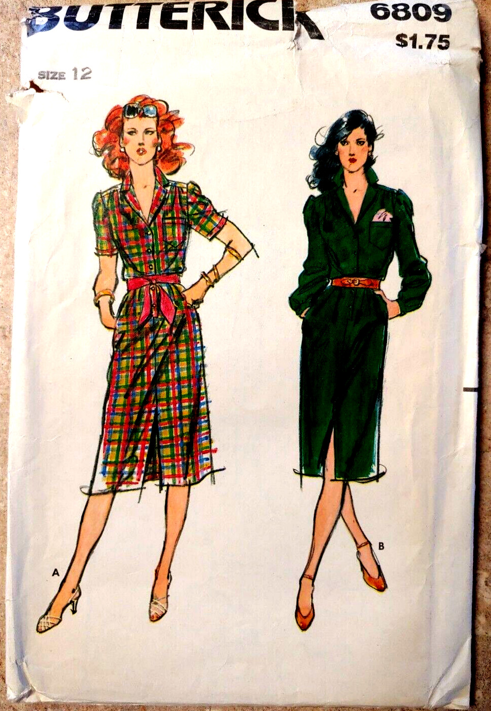 Butterick 6809 Misses Dress Size 12 Bust 34 Waist 26-1/2\