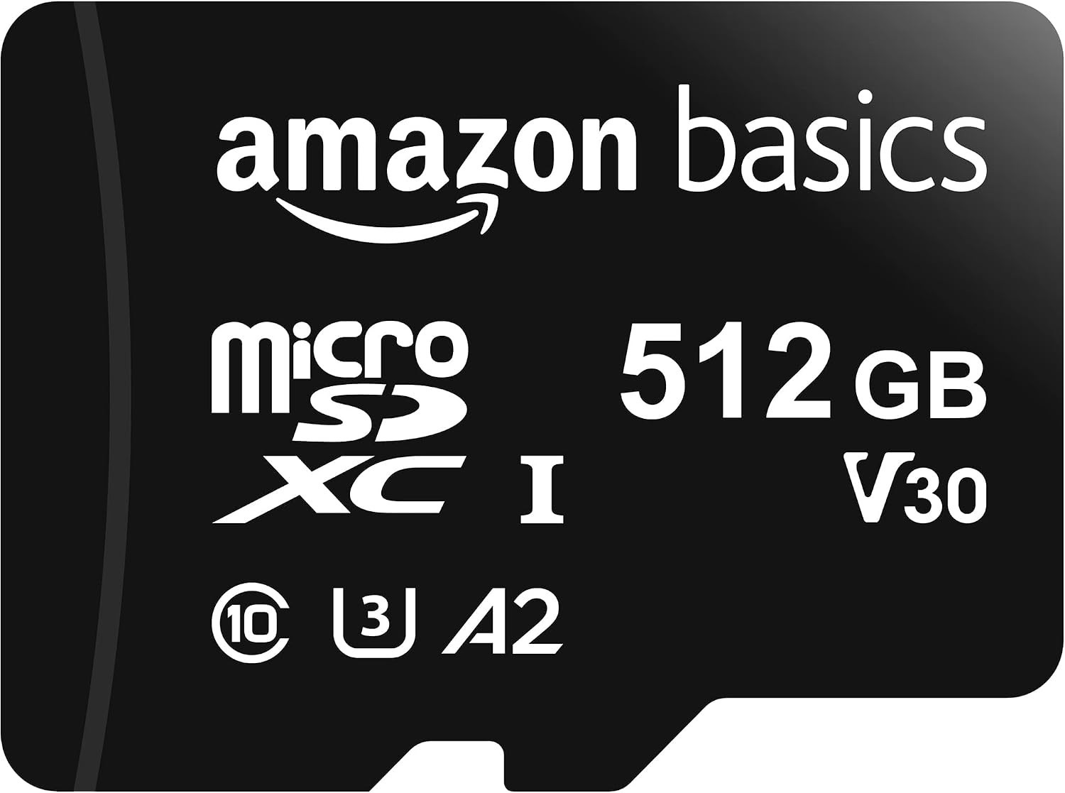 Amazon Basics 512GB microSDXC Memory SD Card with Full Size Adapter - New Sealed