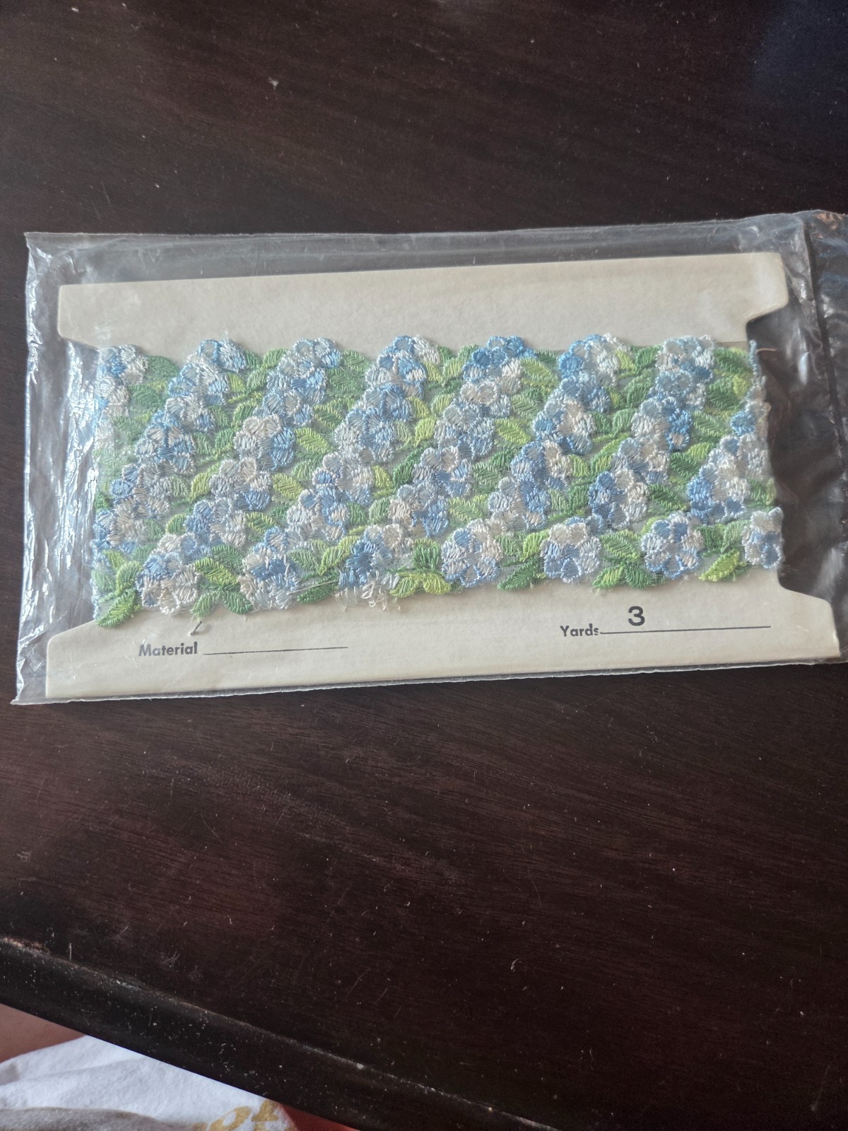 Blue Floral Lace Vintage 1940s NEW SEALED 3 yards 3/4\