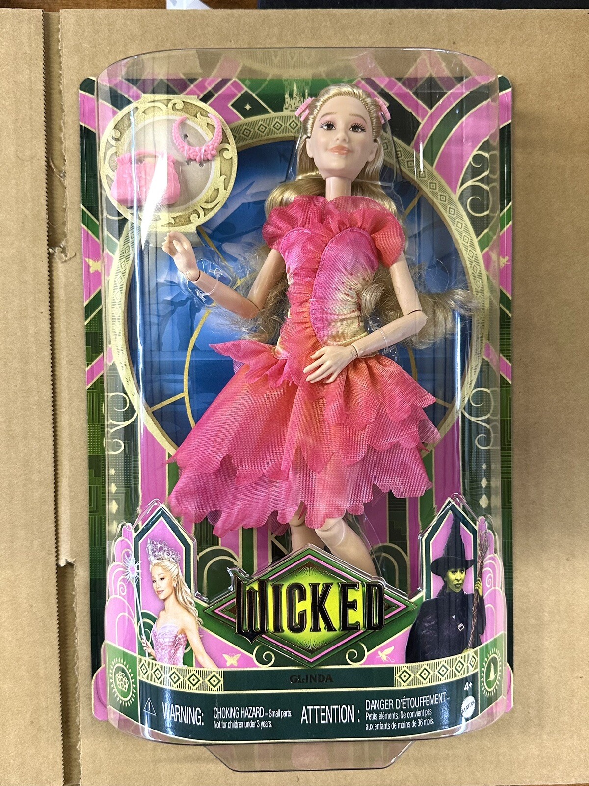 WICKED.COM Mattel Wicked Glinda Witch Ariana Grande Fashion Doll Barbie IN HAND