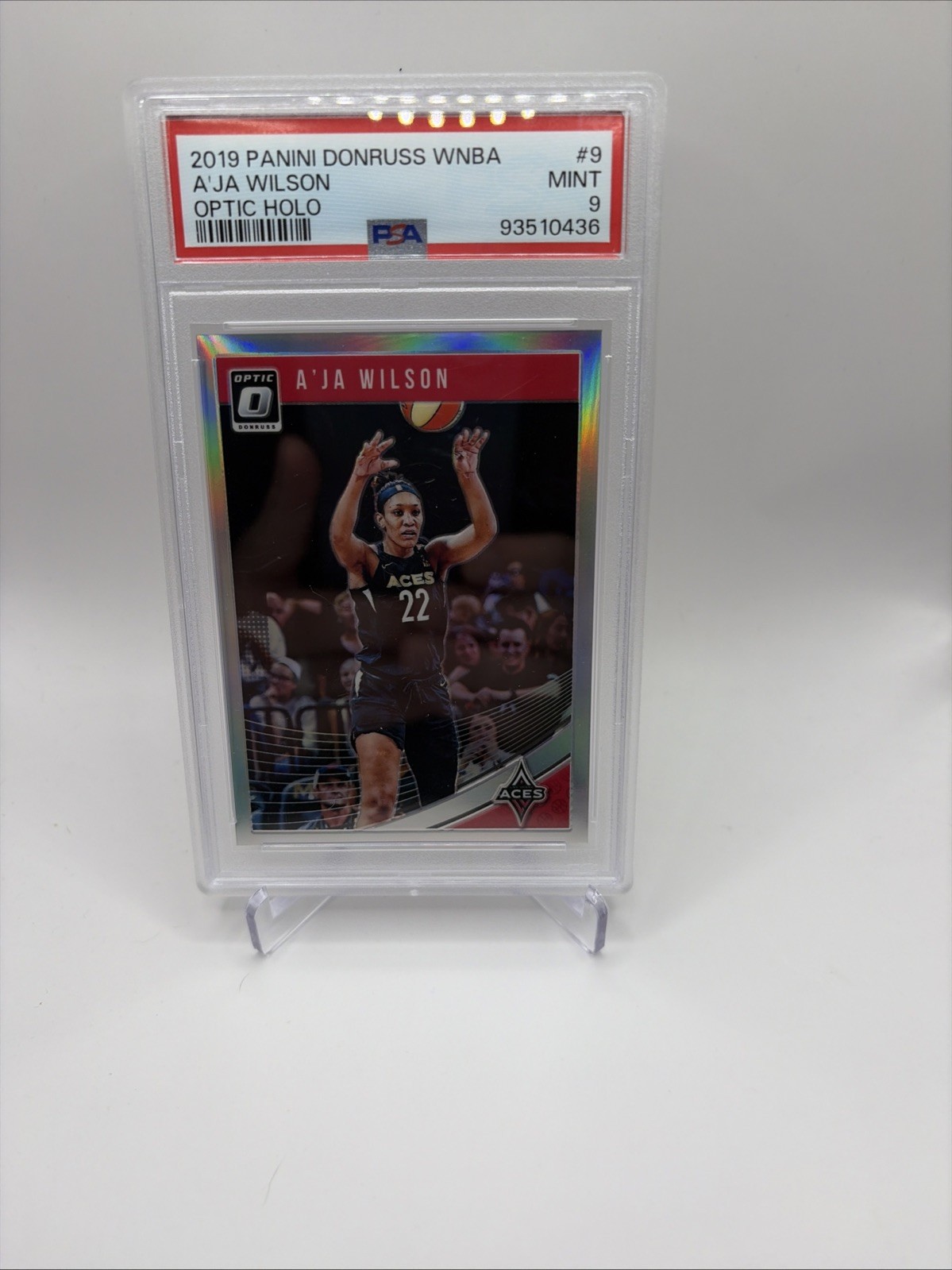 2019 Donruss Optic Holo WNBA 9 A'ja Wilson Las Vegas Aces PSA 9 Mint