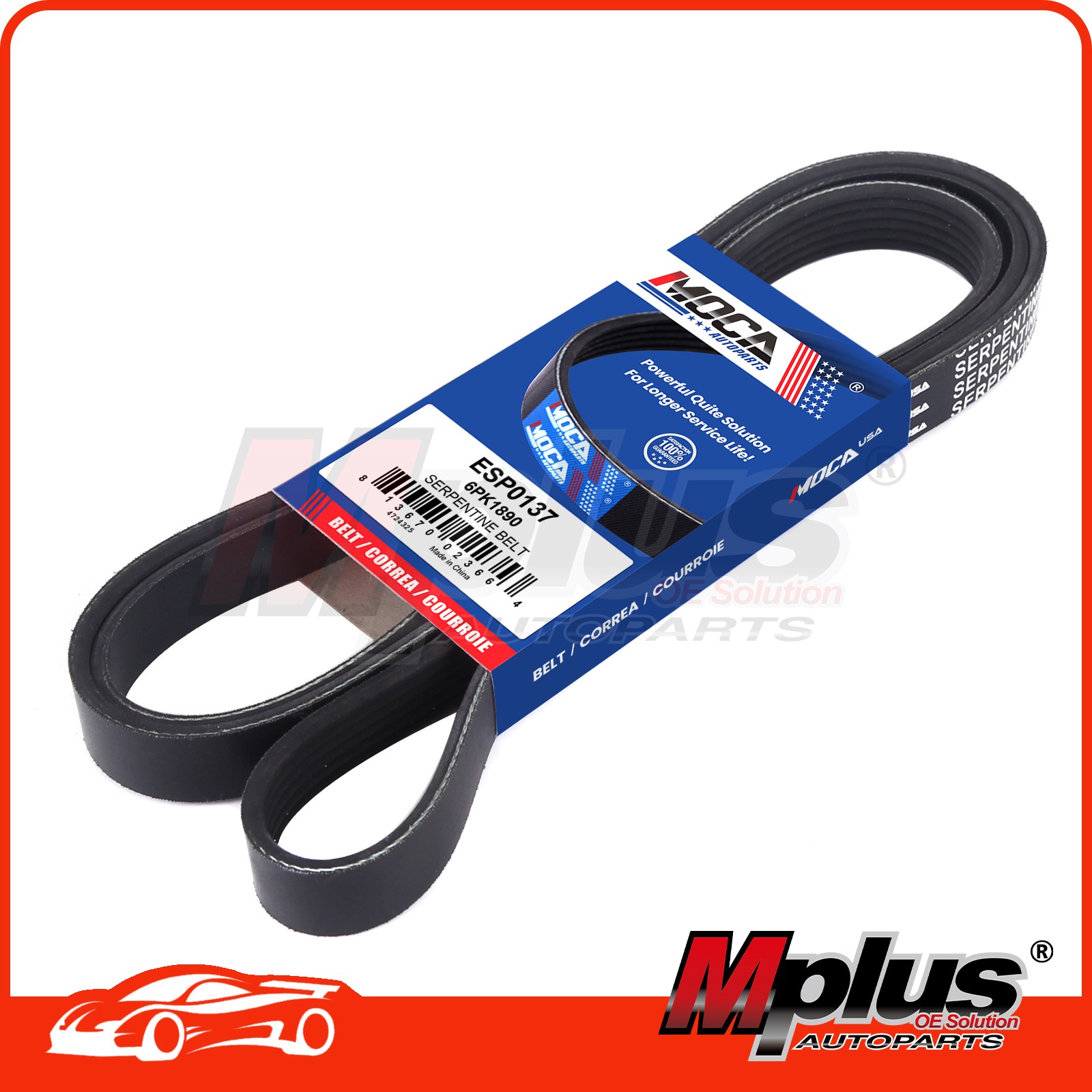 EPDM Serpentine Belt for 09-13 BMW X5 06-12 Mitsubishi Eclipse 6PK1890 l4 GAS