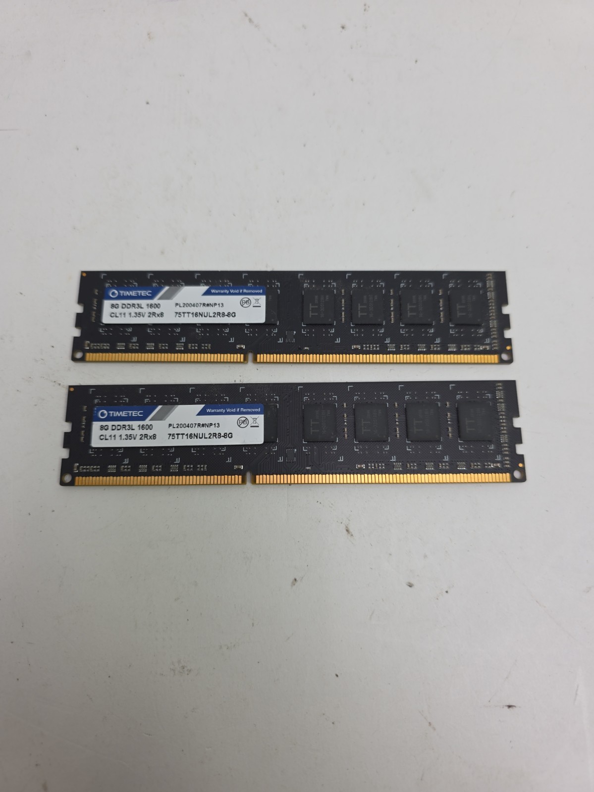 16GB(2 x 8GB) Timetec 75TT16NUL2R8-8G DDR3L-1600 DDR3L UDIMM Desktop RAM - R802A 16GB(2 x 8GB) Timetec 75TT16NUL2R8-8G DDR3L-1600 DDR3L UDIMM Desktop RAM - R802A